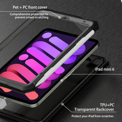 Colorful Black PU Leather Tri-Fold Case for iPad Mini 7/6