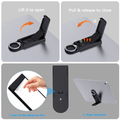 Adjustable Silver Grey Carbon Steel Tablet Stand with Silicone Pads – 2 Piece Set