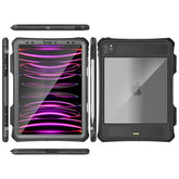 Rugged Waterproof Kickstand Case with Built‑in Screen Protector for iPad