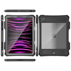Rugged Waterproof Kickstand Case with Built‑in Screen Protector for iPad