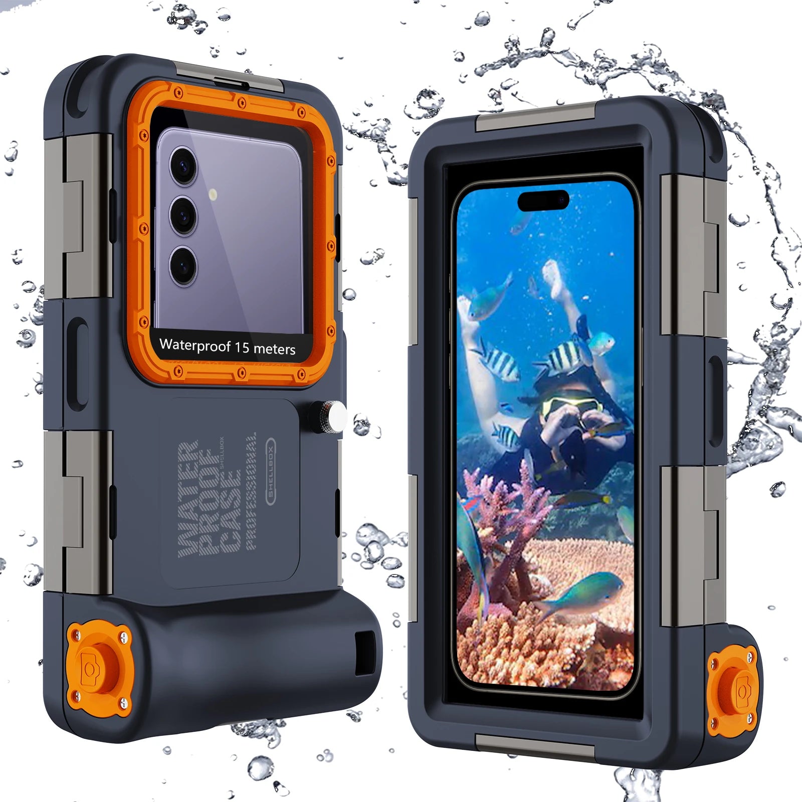 15m Waterproof Shockproof Phone Case with Camera Frame