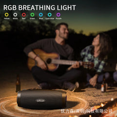 ORTIZAN M8 Portable Bluetooth Speaker with RGB Lights, IPX2 Waterproof