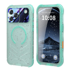 ShellBox Case Waterproof Case for iPhone 17 Pro Max – Clear Frosted Matte Teal Green with Screen & Lens Protector