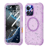 ShellBox Case Magnetic Waterproof Case for iPhone 17 – Matte Frosted Purple with Screen & Camera Protector