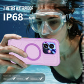 ShellBox Case Magnetic Waterproof Case for iPhone 17 – Matte Frosted Purple with Screen & Camera Protector