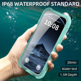 ShellBox Case Waterproof Case for iPhone 17 Pro – Clear Frosted Matte Teal Green with Screen & Lens Protector