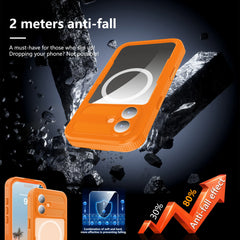 ShellBox Case Magnetic Waterproof Case with Screen & Camera Protector – Orange Side for iPhone 17