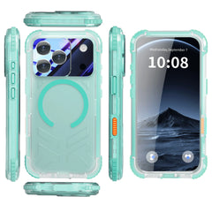 ShellBox Case Waterproof Case for iPhone 17 Pro – Clear Frosted Matte Teal Green with Screen & Lens Protector