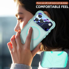 ShellBox Case Waterproof Case for iPhone 17 Pro Max – Clear Frosted Matte Teal Green with Screen & Lens Protector