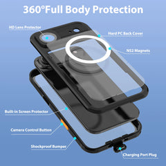 ShellBox Case Air Waterproof Magnetic Case for iPhone 17 Air, Black IP68 Full-Body Shockproof Cover with Screen & Camera Lens Protector