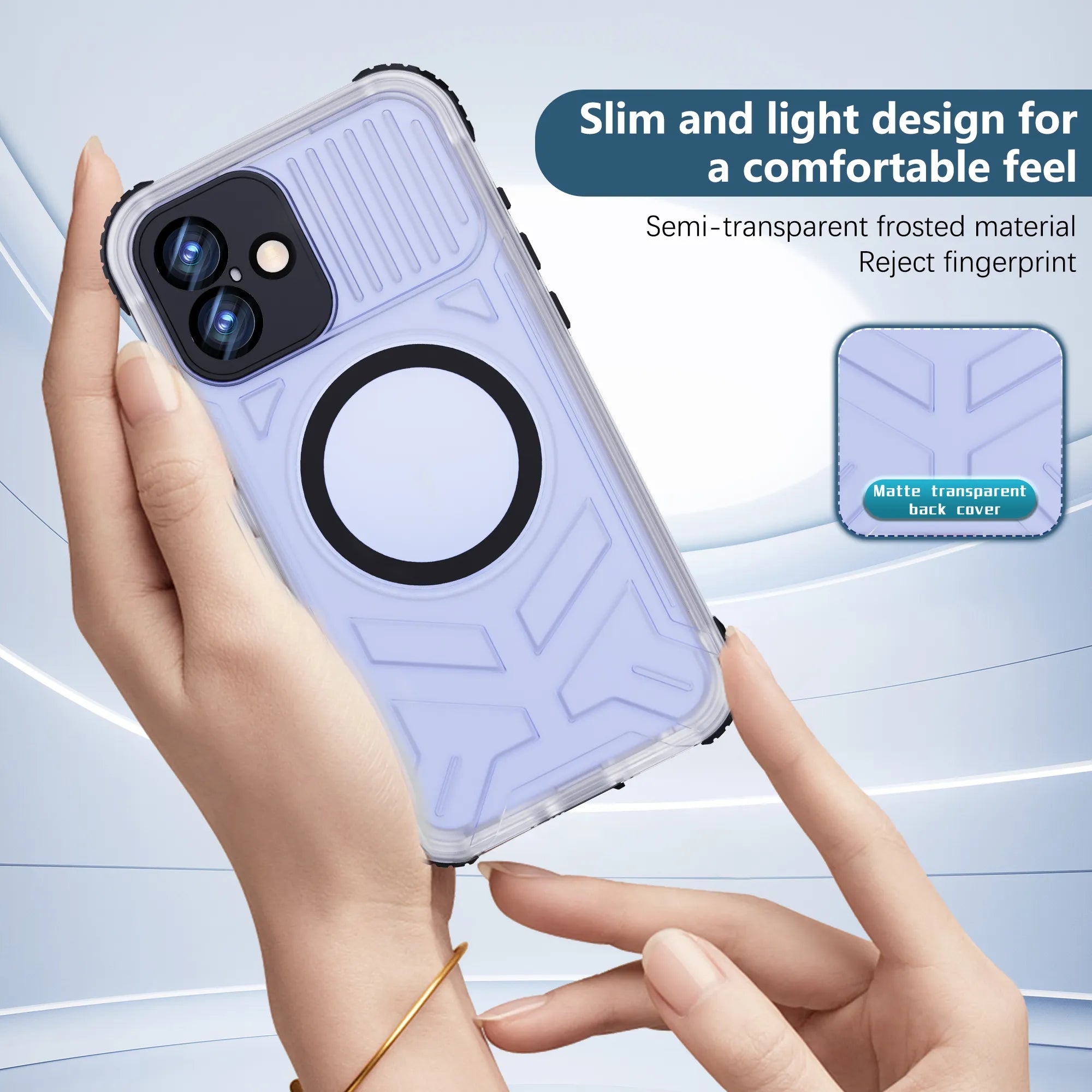 ShellBox Case iPhone 16 Plus Black Transparent Protective Case – Slim Shockproof Hybrid Cover