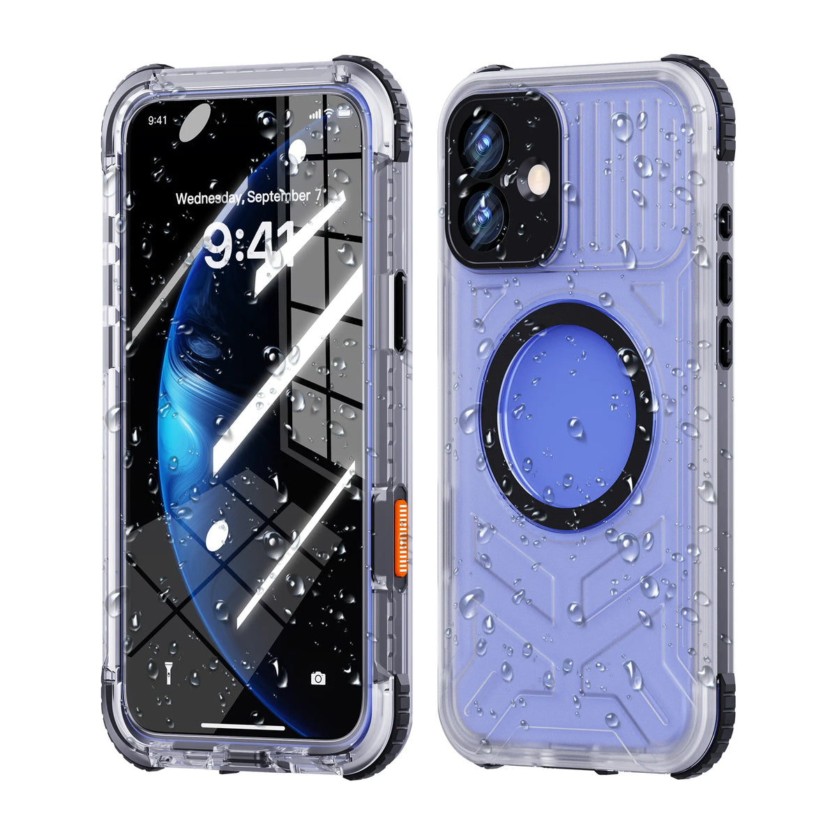 ShellBox Case iPhone 16 Plus Black Transparent Protective Case – Slim Shockproof Hybrid Cover