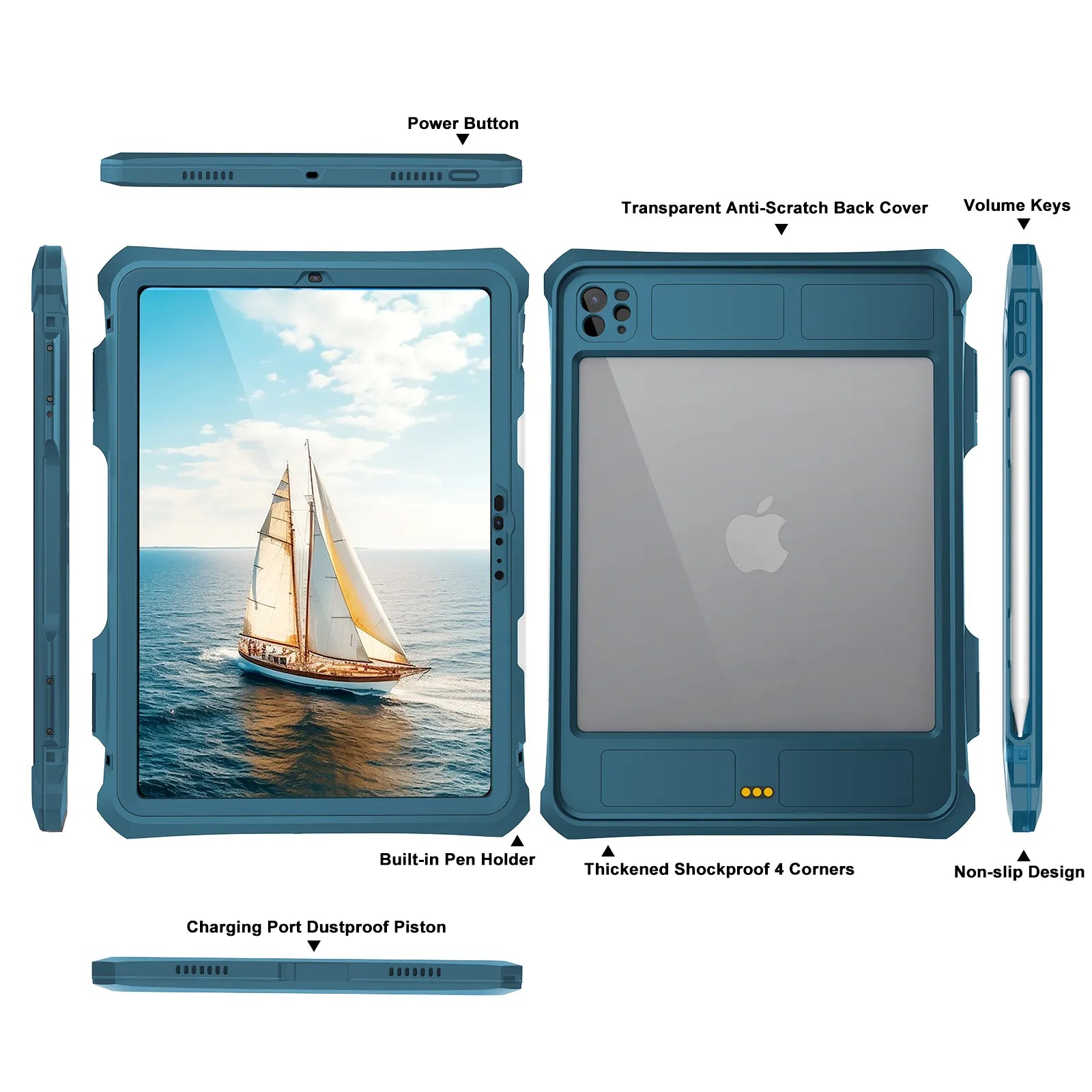 ShellBox Case 2024 iPad Pro 11" Protective Case – Full-Body Rugged Teal Edition
