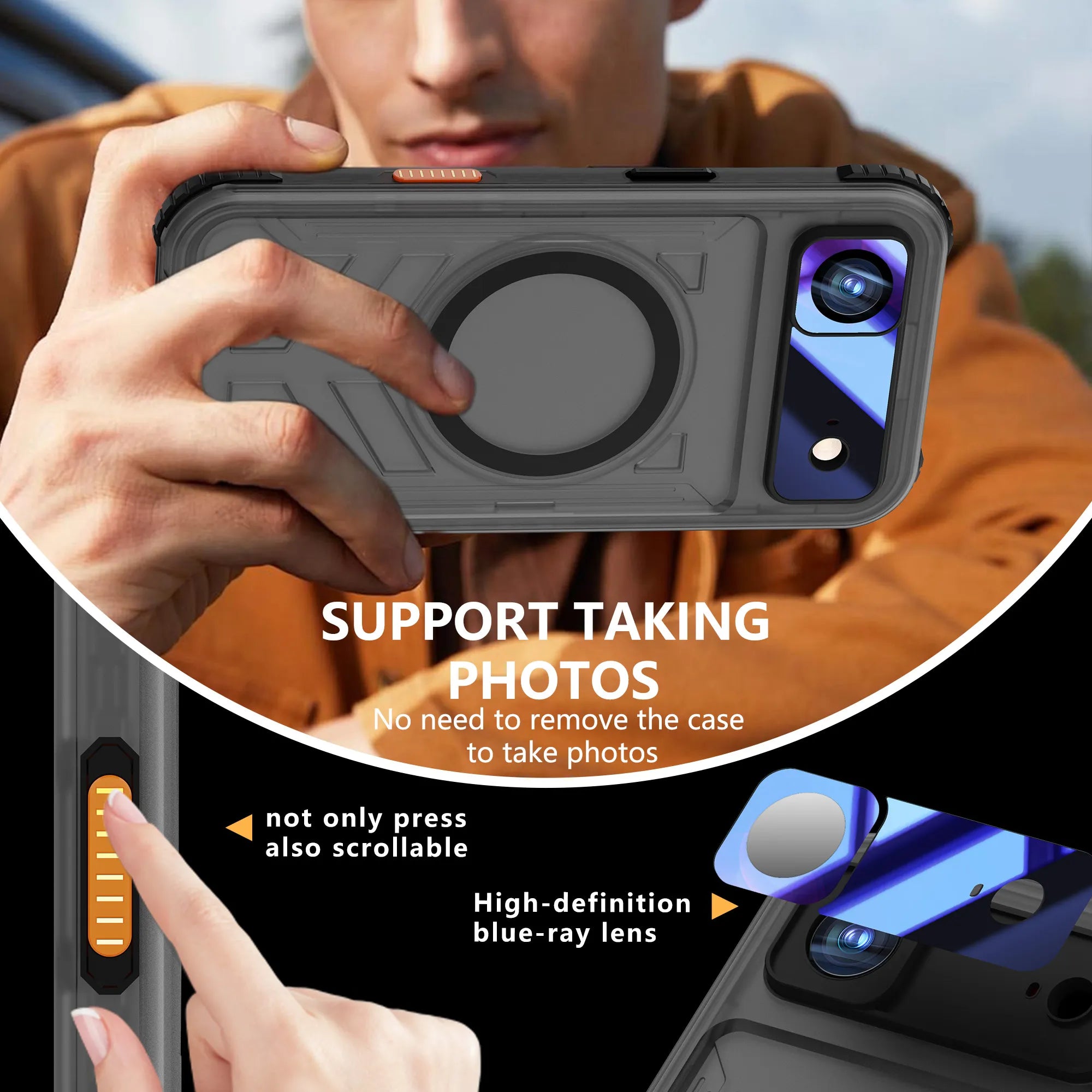 ShellBox Case Waterproof Case for iPhone 17 Air – Full Body Protective Cover with Screen & Lens Protector, Frosted Black