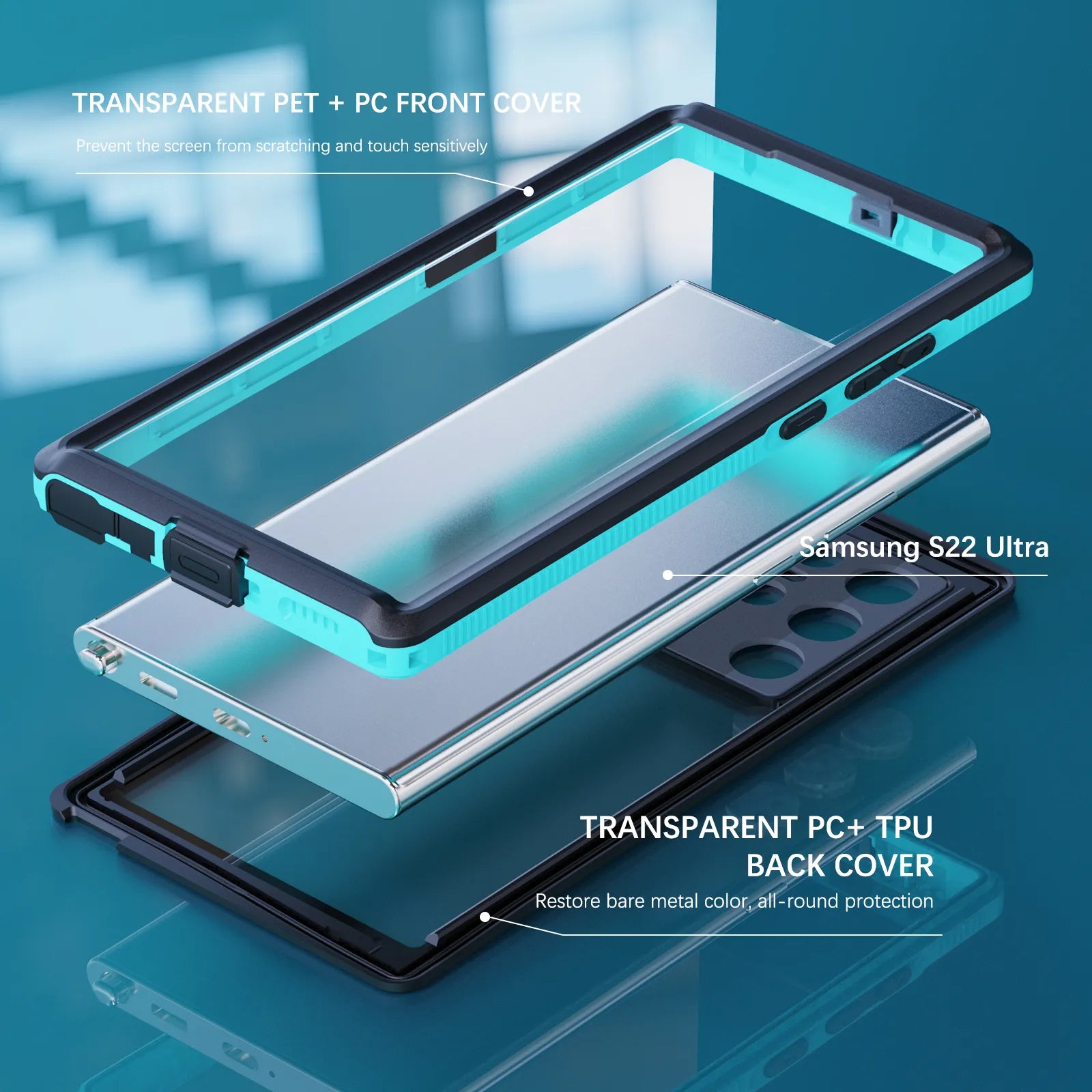 ShellBox Case for Samsung Galaxy S23, IP68 Waterproof Full Body Protection with Built-in Screen Protector