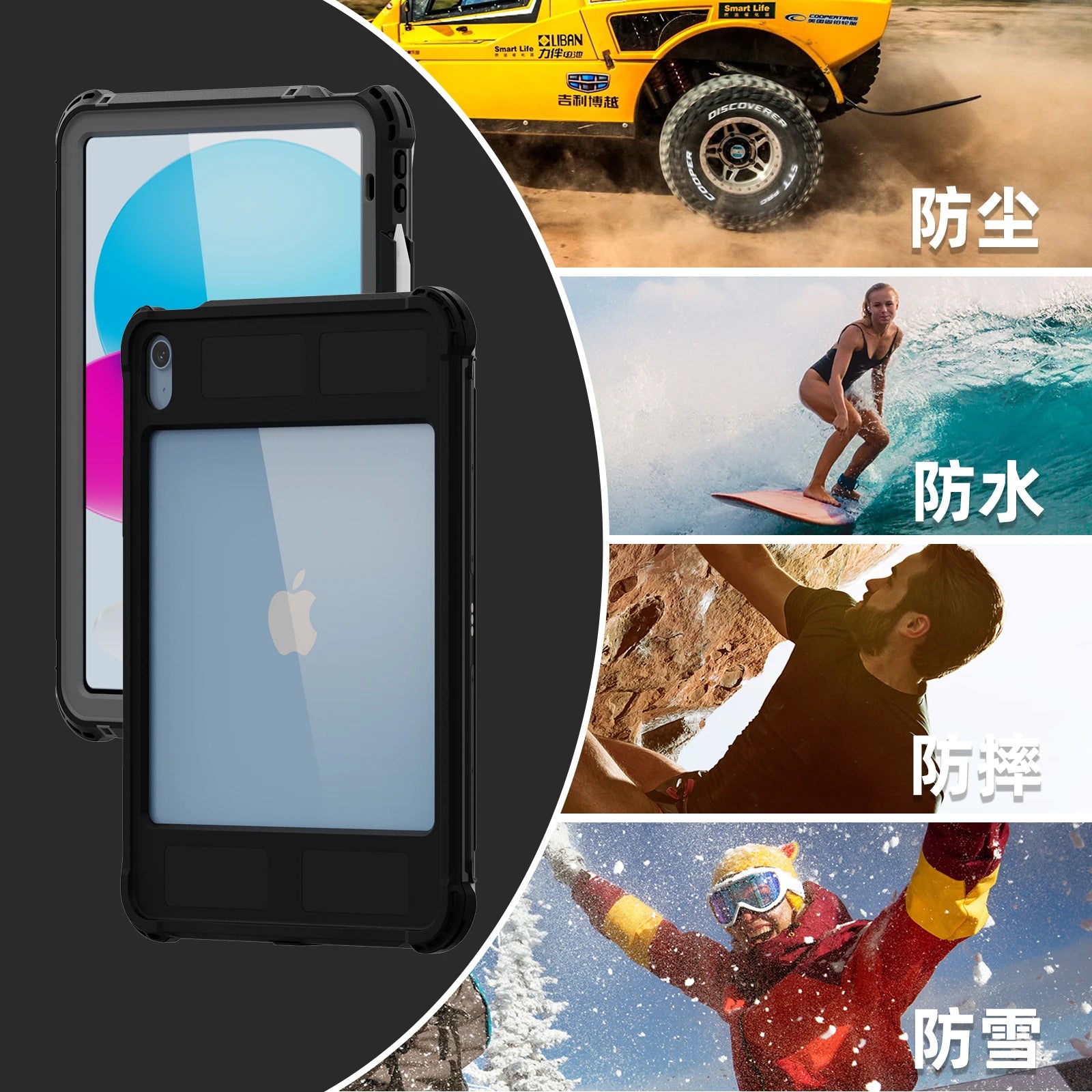 Shellbox Rugged Waterproof Rotatable Wrist Case for iPad 10th/11th