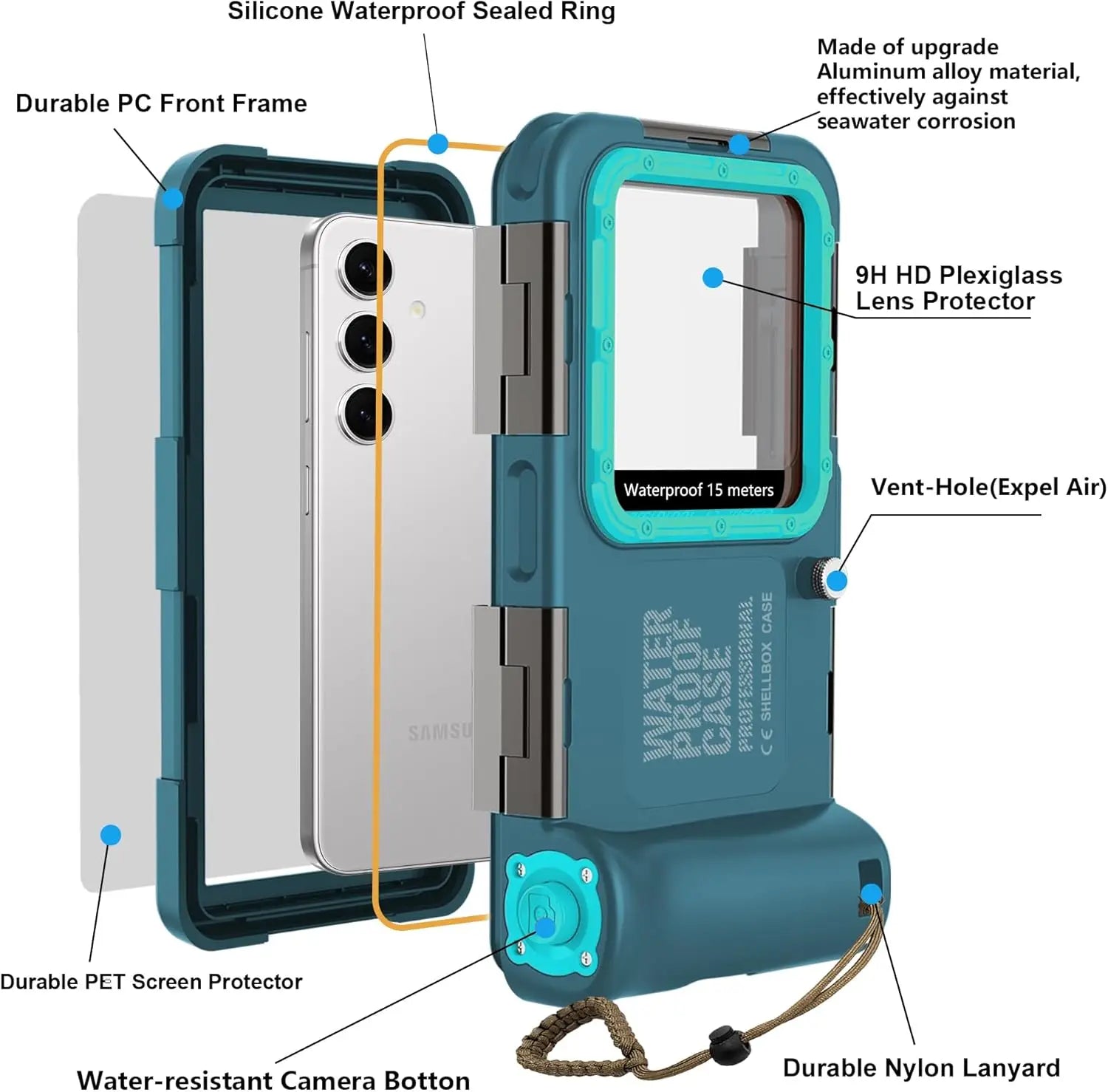 Universal Waterproof Scuba Phone Case with 360° Animal Design