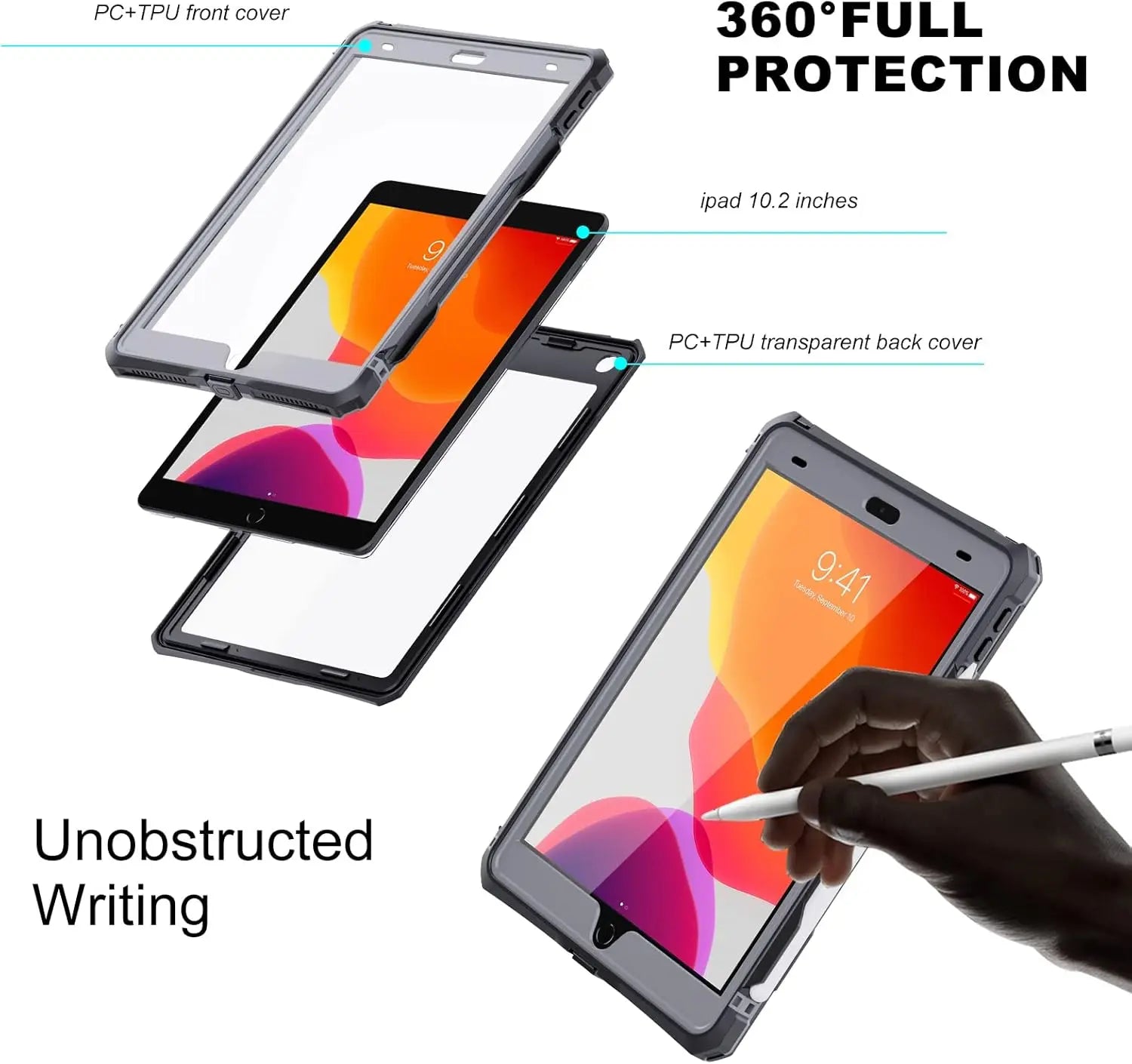 ShellBox Waterproof Heavy-Duty Shockproof iPad 10.2 Case with Strap