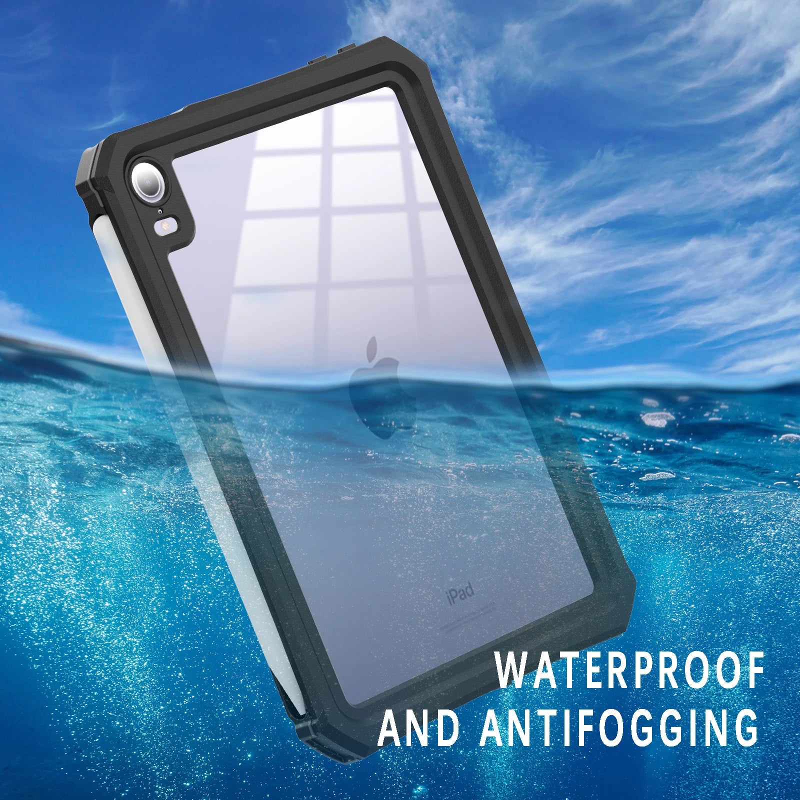 Colorful Black PU Leather Tri-Fold Case for iPad Mini 7/6