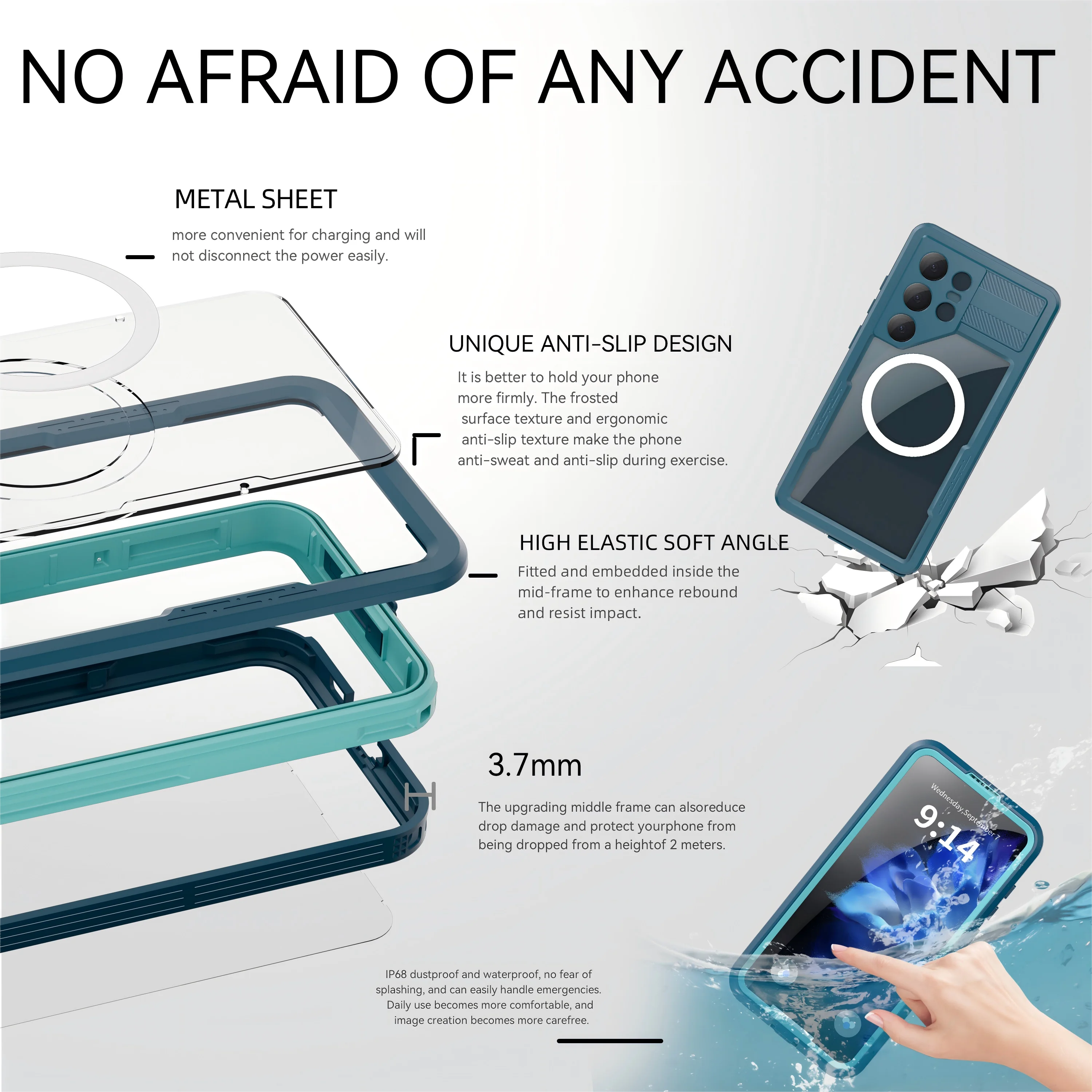 Shockproof TPU Case for Samsung S25 Ultra – 360° Protection, MagSafe Ready