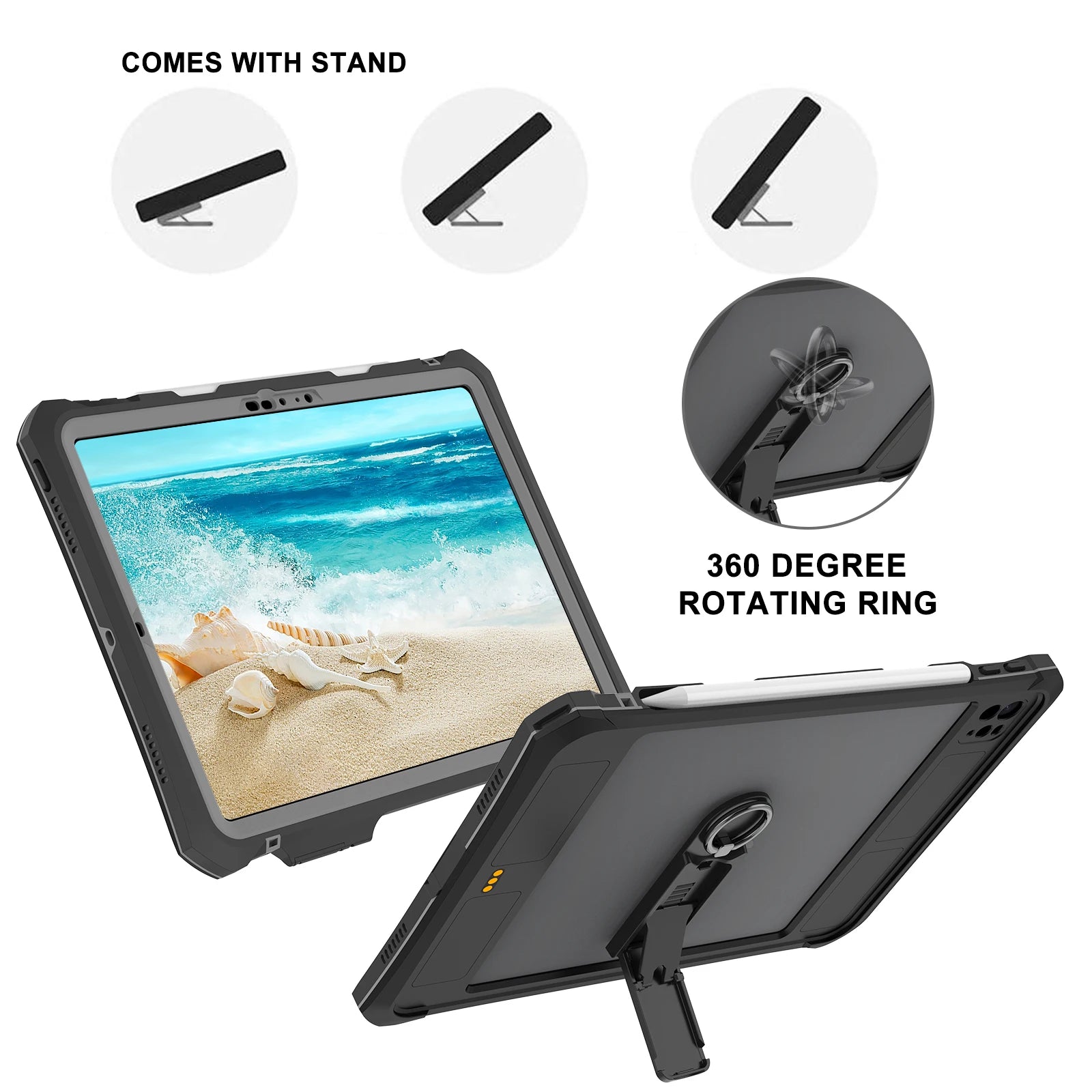 Magnetic Tri-Fold Leather iPad Pro 11" Case with ID Holder