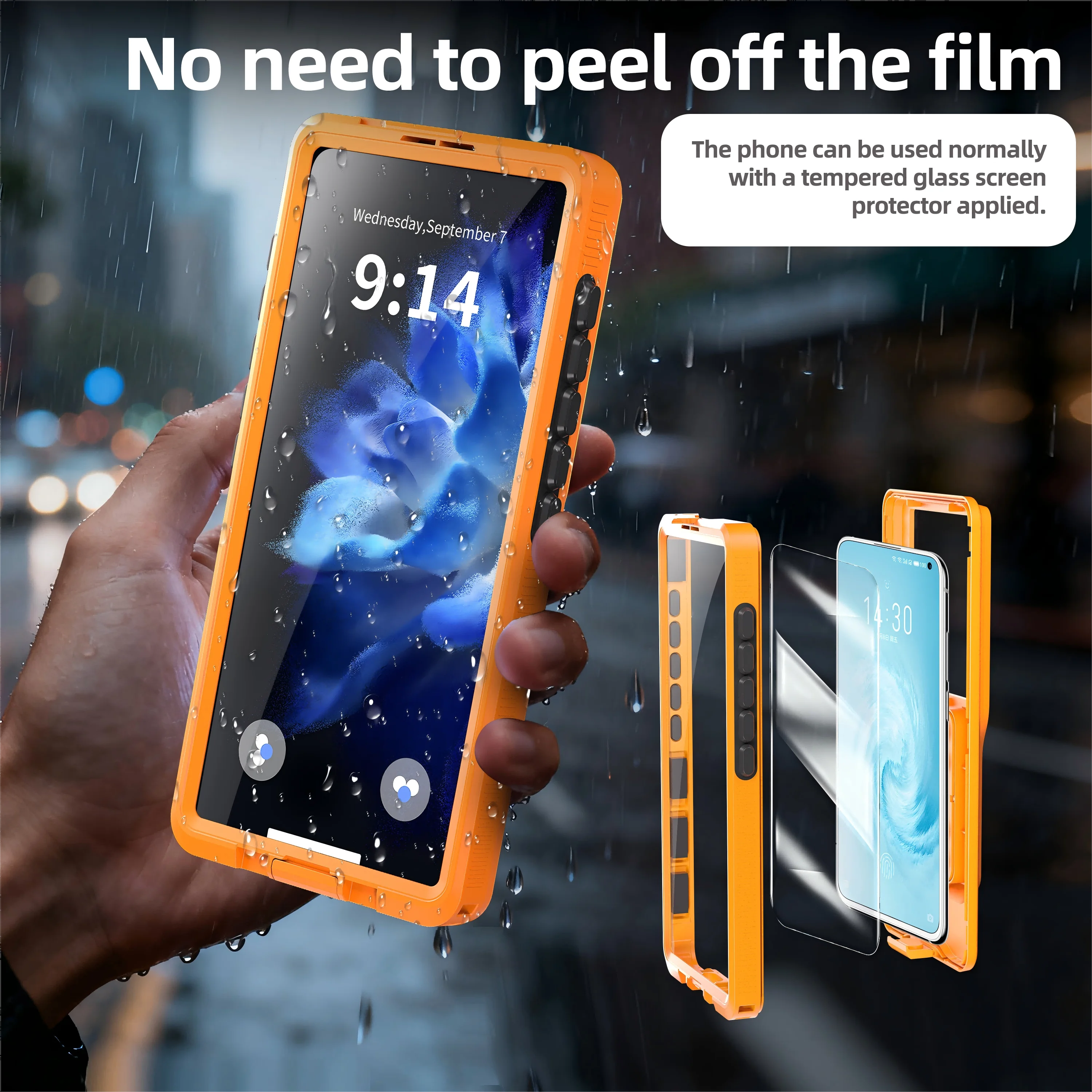 6.9" Universal Waterproof Shockproof Phone Case with Suction Cup