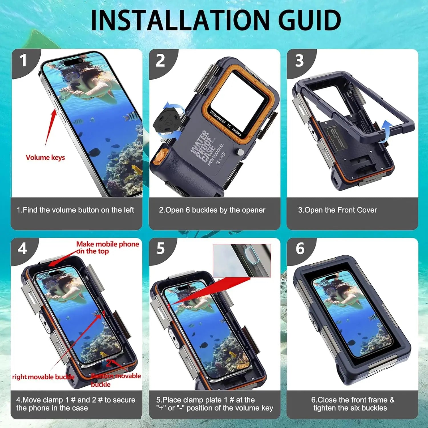 Shellobox Universal Underwater Diving Case 360° Protection for iPhone 16 Plus