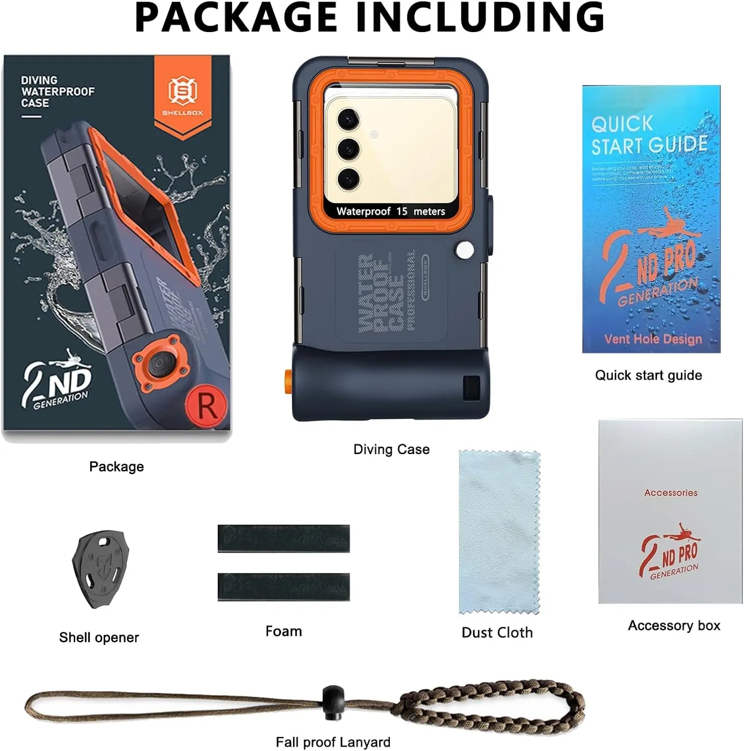 15m Waterproof Shockproof Phone Case with Camera Frame