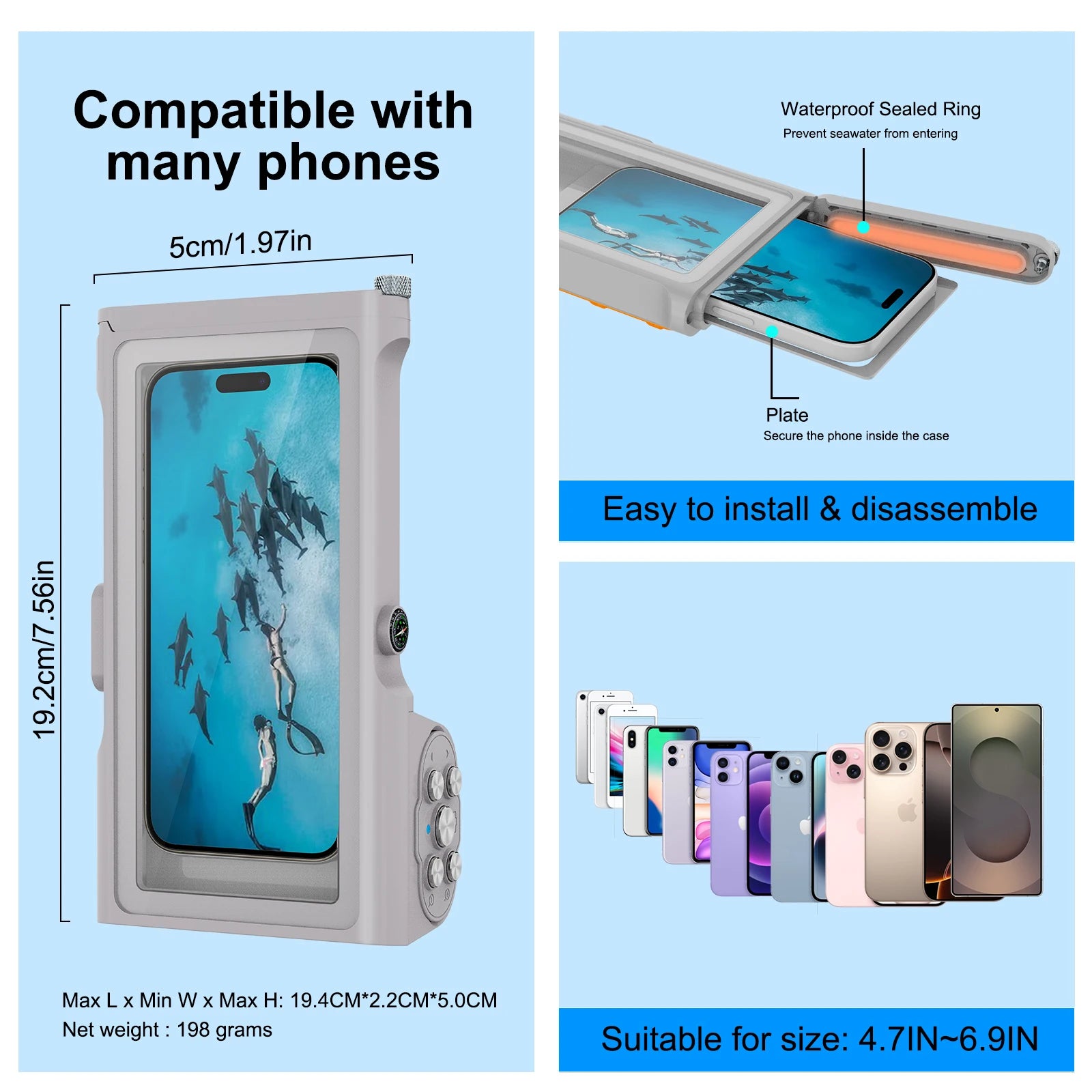 ShellBox 3rd Gen Waterproof Phone Case with Grip