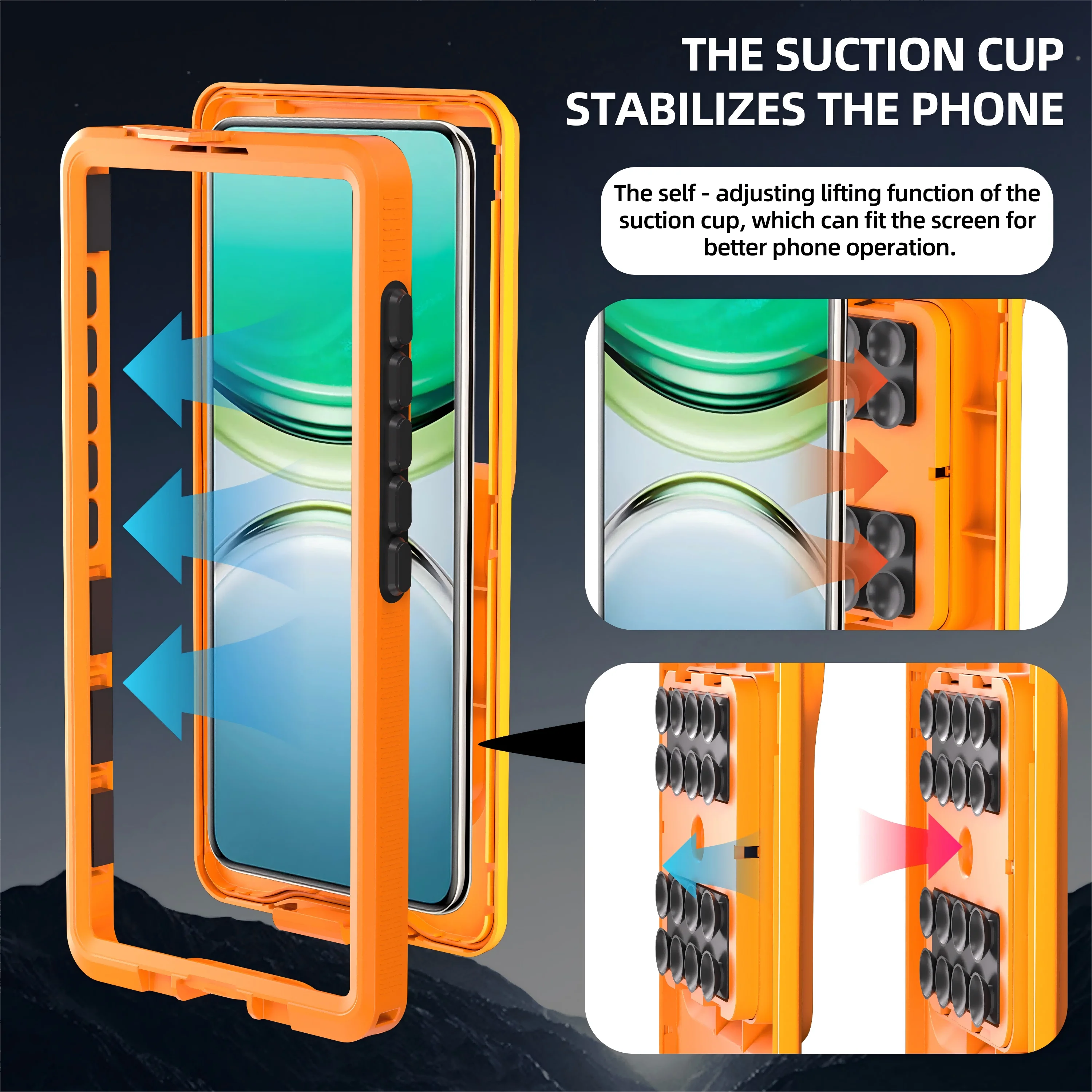 6.9" Universal Waterproof Shockproof Phone Case with Suction Cup