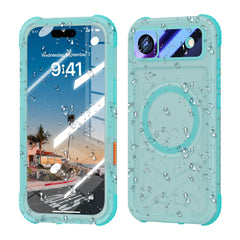 ShellBox Case Waterproof Case for iPhone 17 Air– Clear Frosted Matte Teal Green with Screen & Lens Protector