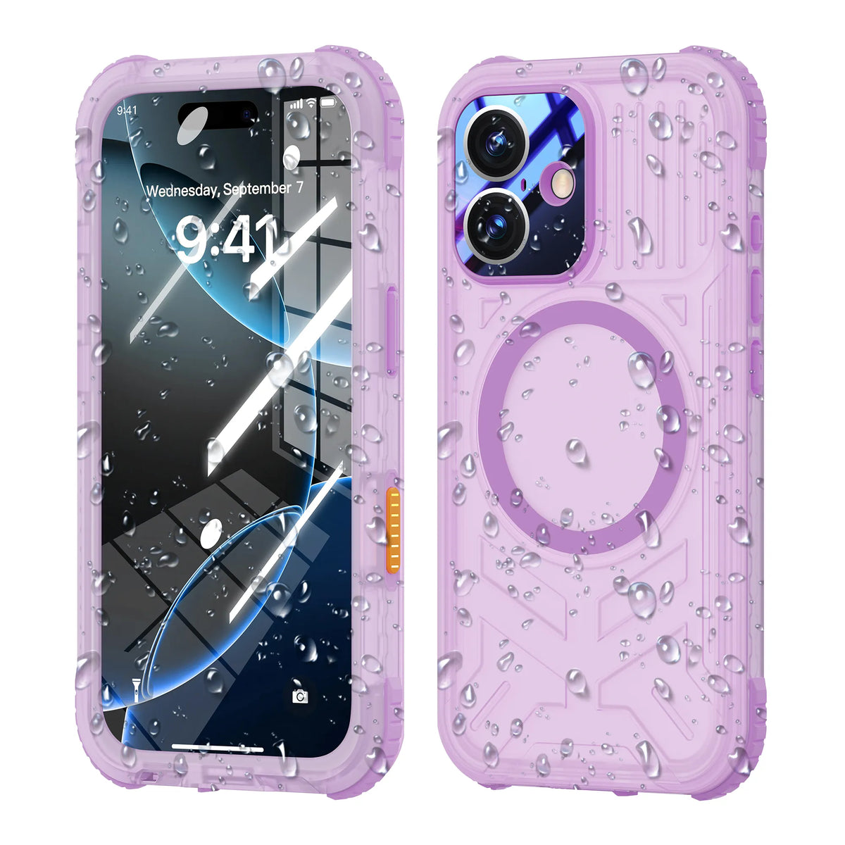 ShellBox Case Magnetic Waterproof Case for iPhone 17 – Matte Frosted Purple with Screen & Camera Protector