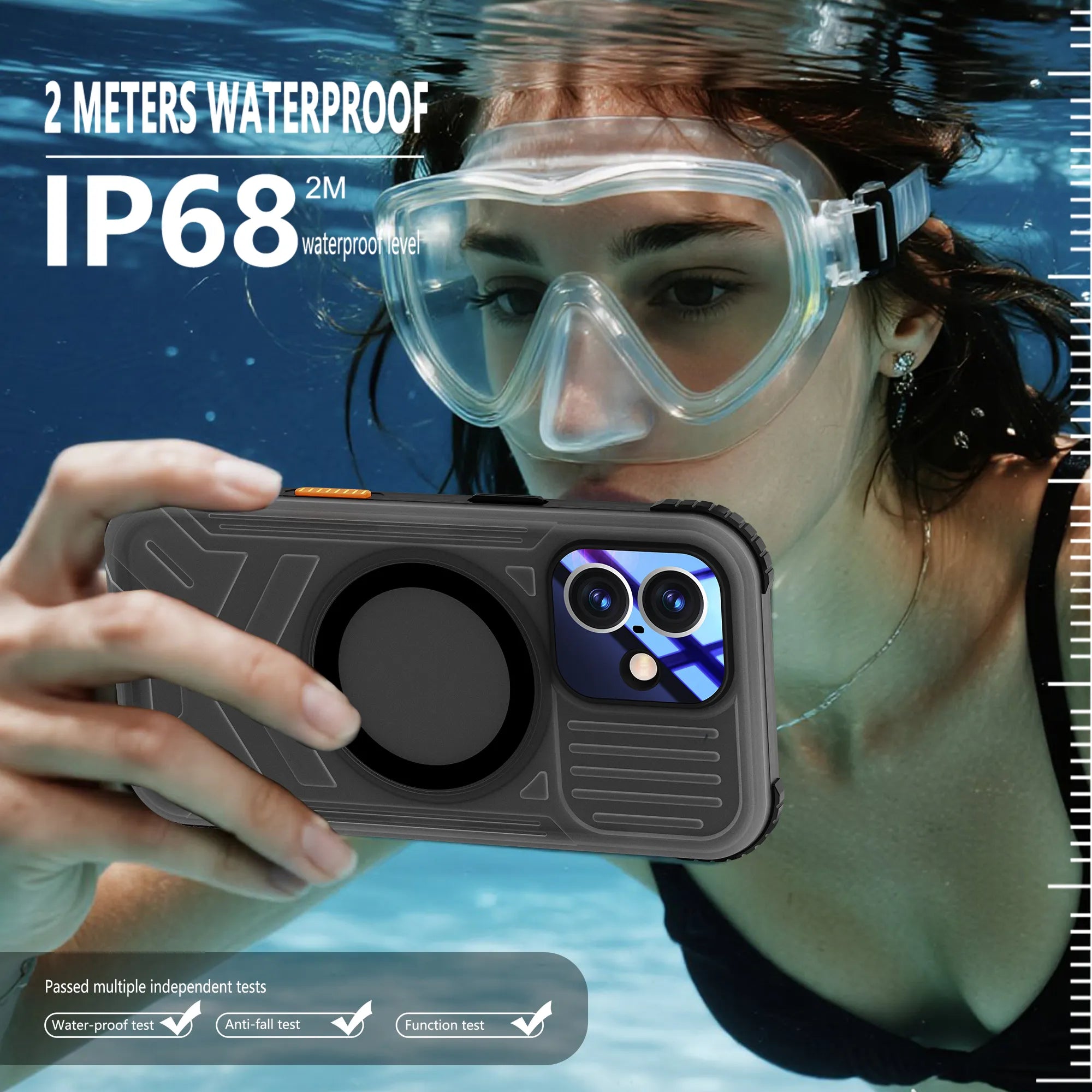 ShellBox Case Waterproof Case for iPhone 17 – Frosted Black Full Body Cover