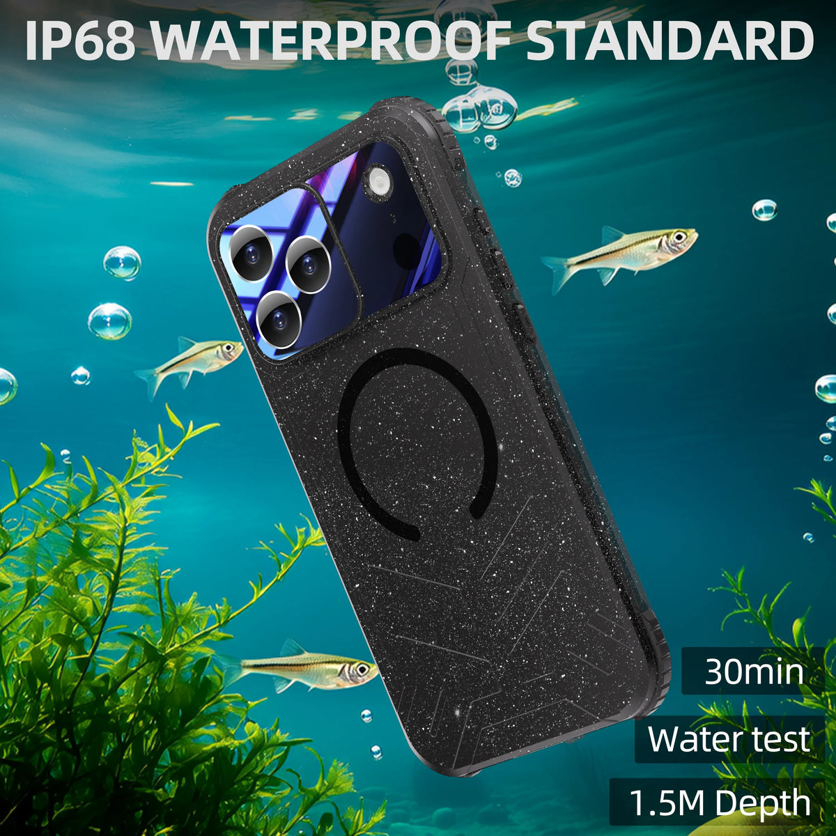 ShellBox Case Waterproof Case for iPhone 17 Pro Max – Full Body with Lens Protector, Frosted Black