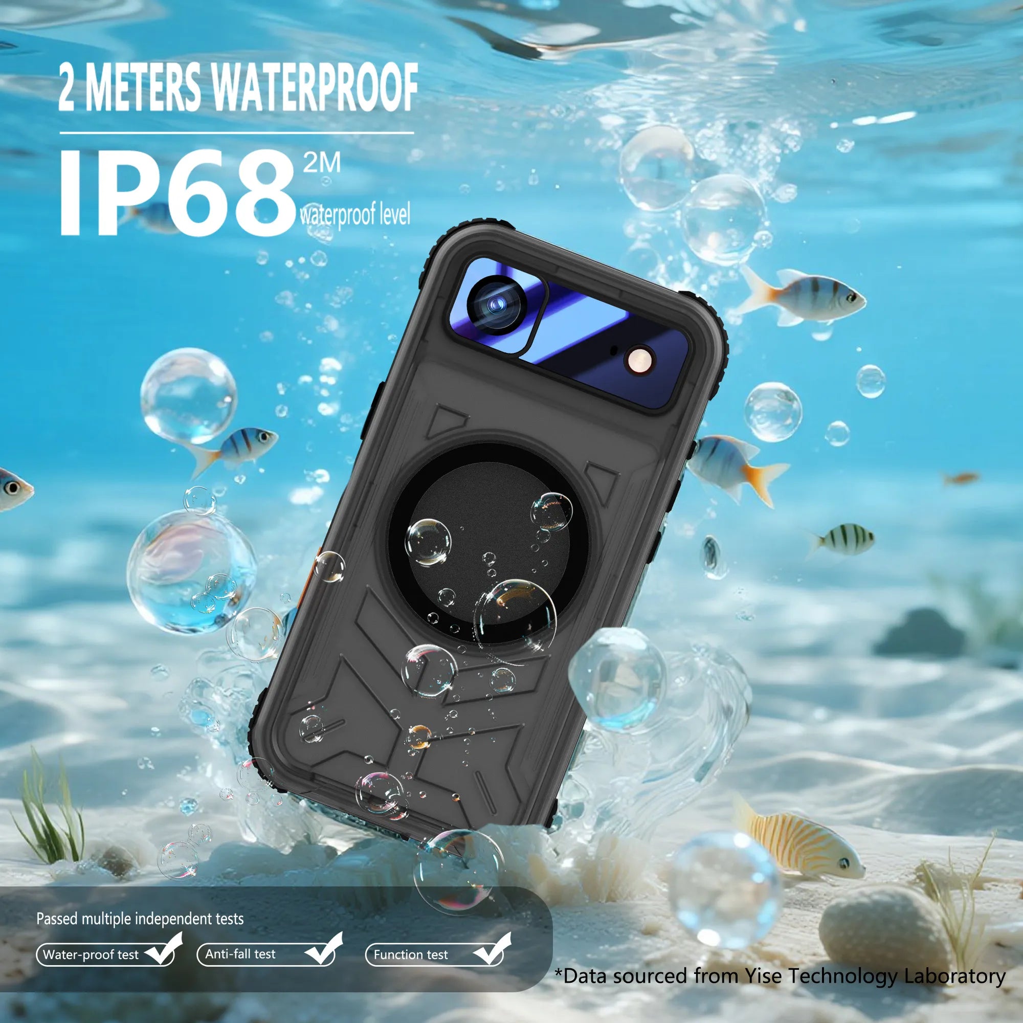 ShellBox Case Waterproof Case for iPhone 17 Air – Full Body Protective Cover with Screen & Lens Protector, Frosted Black