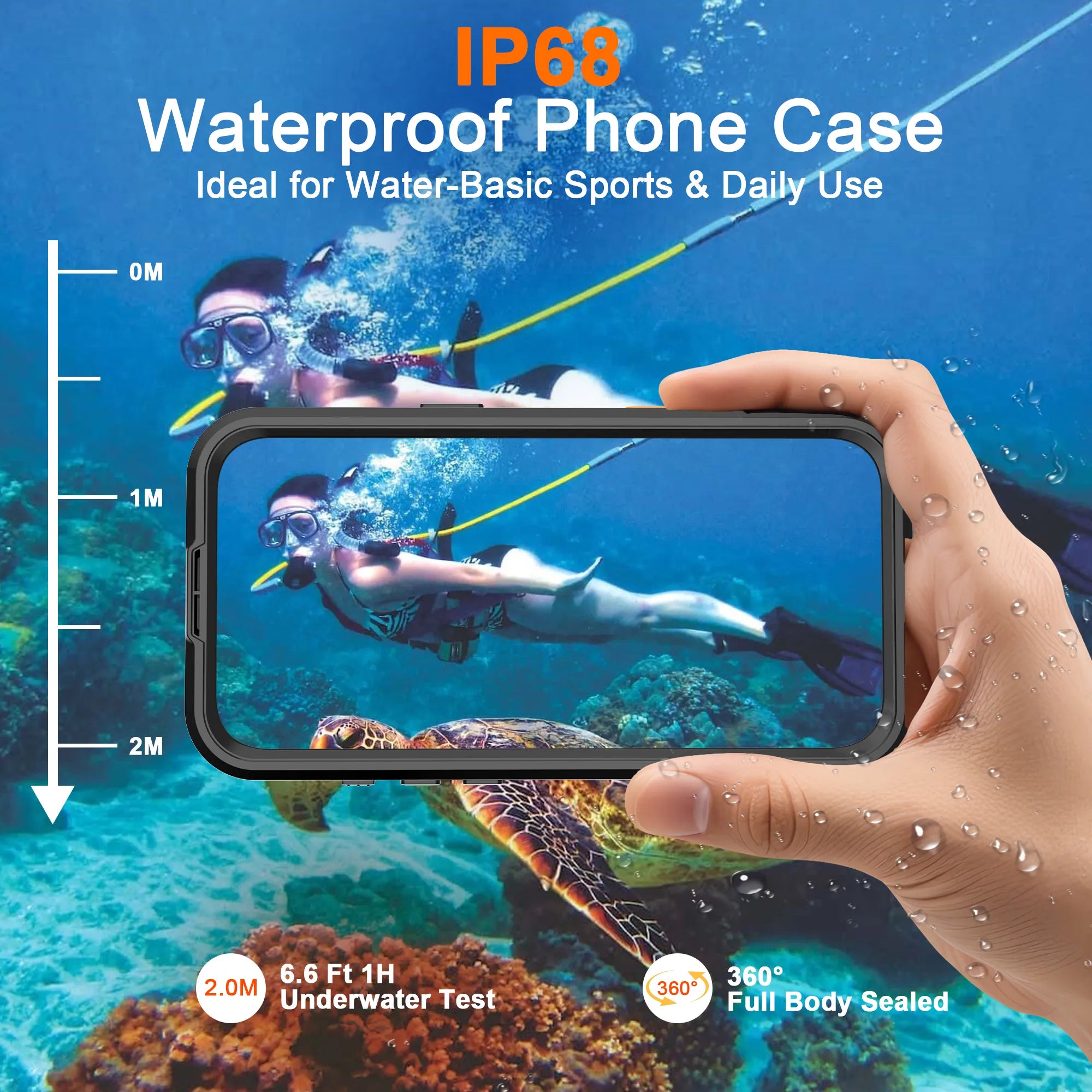 ShellBox Case Air Waterproof Magnetic Case for iPhone 17 Air, Black IP68 Full-Body Shockproof Cover with Screen & Camera Lens Protector