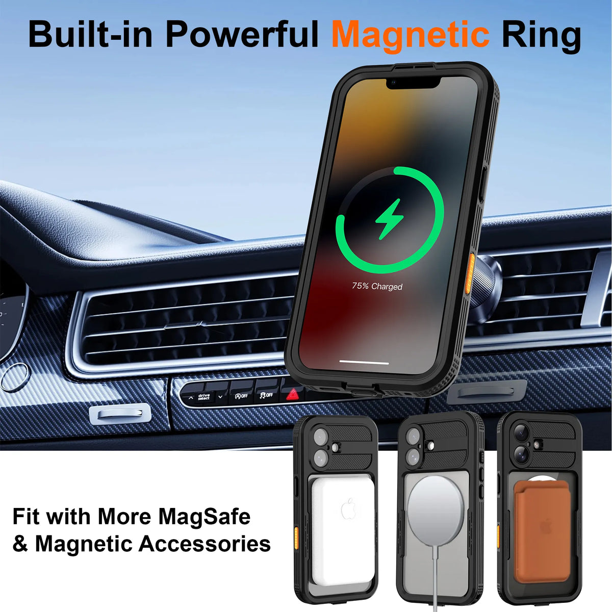 ShellBox Case Waterproof Dustproof Case for iPhone 17 – 360° Full Body Military-Grade Shockproof Cover