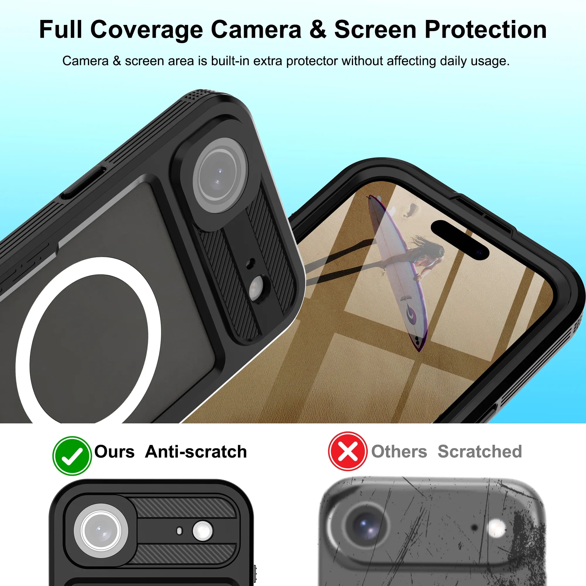 ShellBox Case Air Waterproof Magnetic Case for iPhone 17 Air, Black IP68 Full-Body Shockproof Cover with Screen & Camera Lens Protector