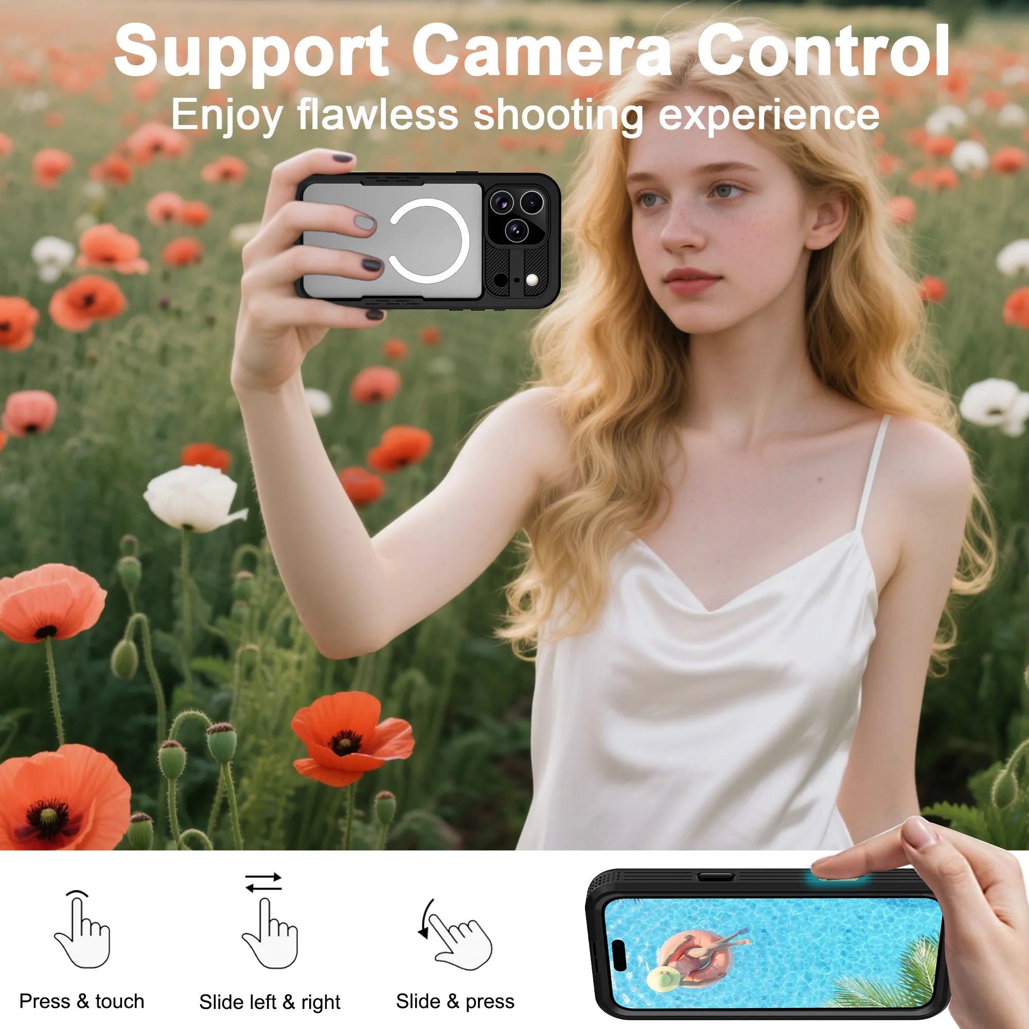 ShellBox Case Waterproof Case for iPhone 17 Pro, 360 Full Body Shockproof Cover with Screen & Camera Lens Protector