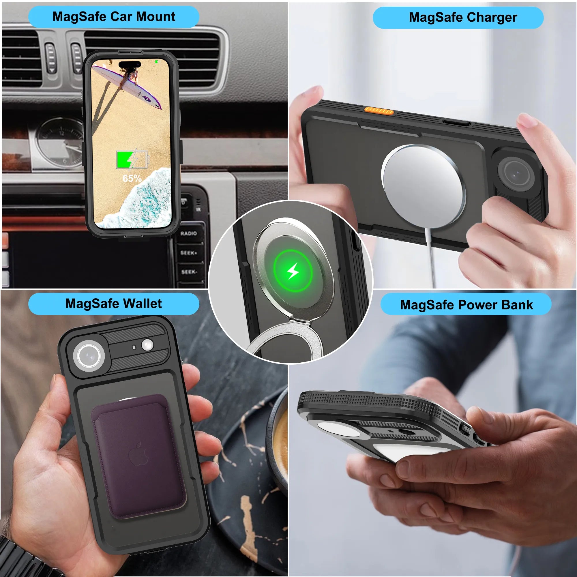 ShellBox Case Air Waterproof Magnetic Case for iPhone 17 Air, Black IP68 Full-Body Shockproof Cover with Screen & Camera Lens Protector