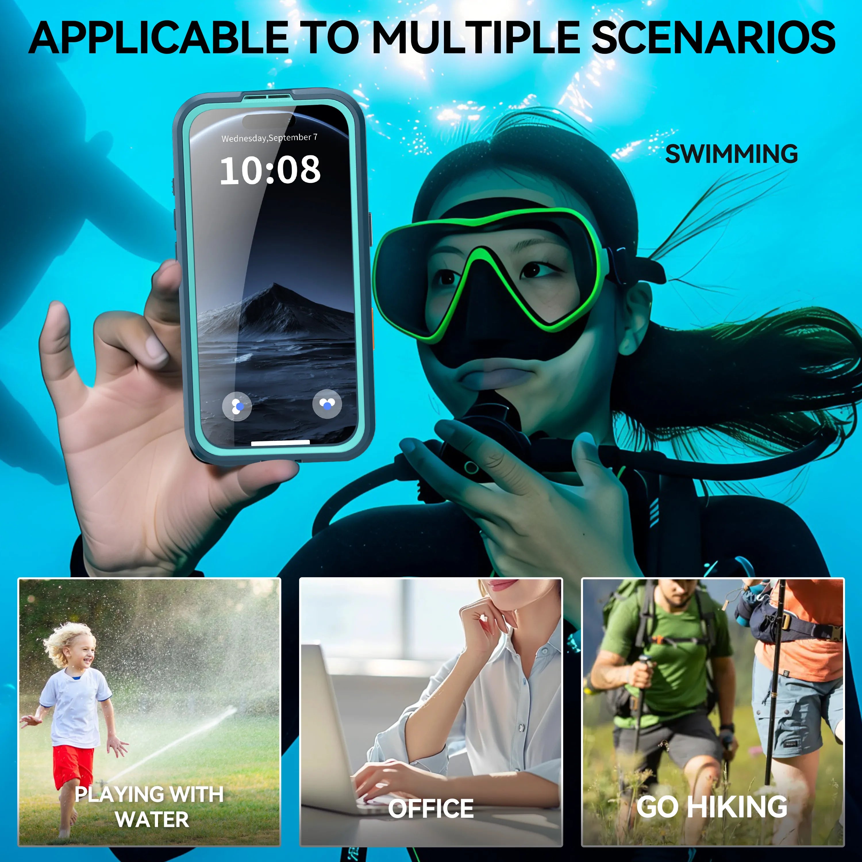 ShellBox Case Magnetic Waterproof Case for iPhone 17, 360 Full Body Military-Grade Shockproof Cover with Screen & Lens Protector – Teal Green