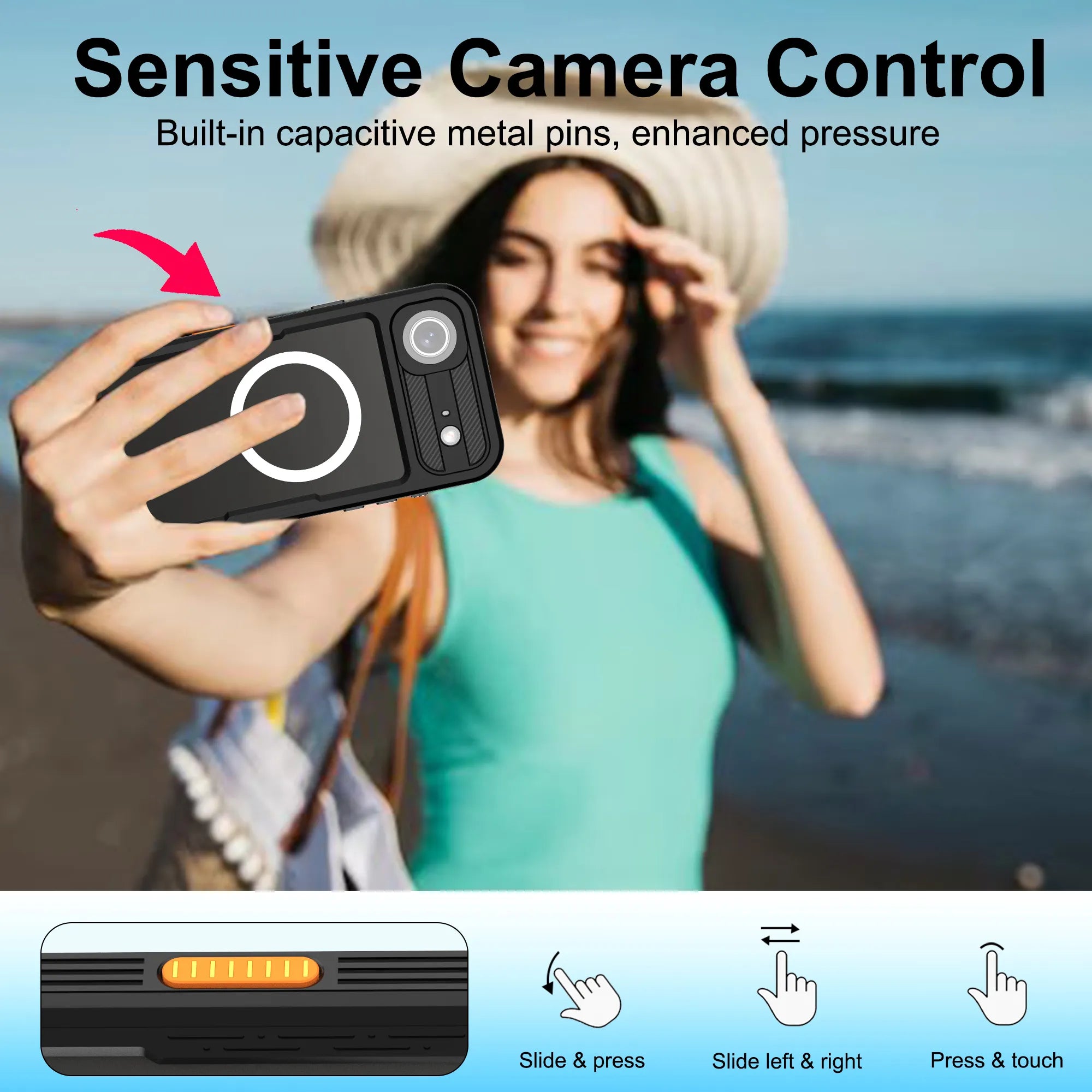 ShellBox Case Air Waterproof Magnetic Case for iPhone 17 Air, Black IP68 Full-Body Shockproof Cover with Screen & Camera Lens Protector