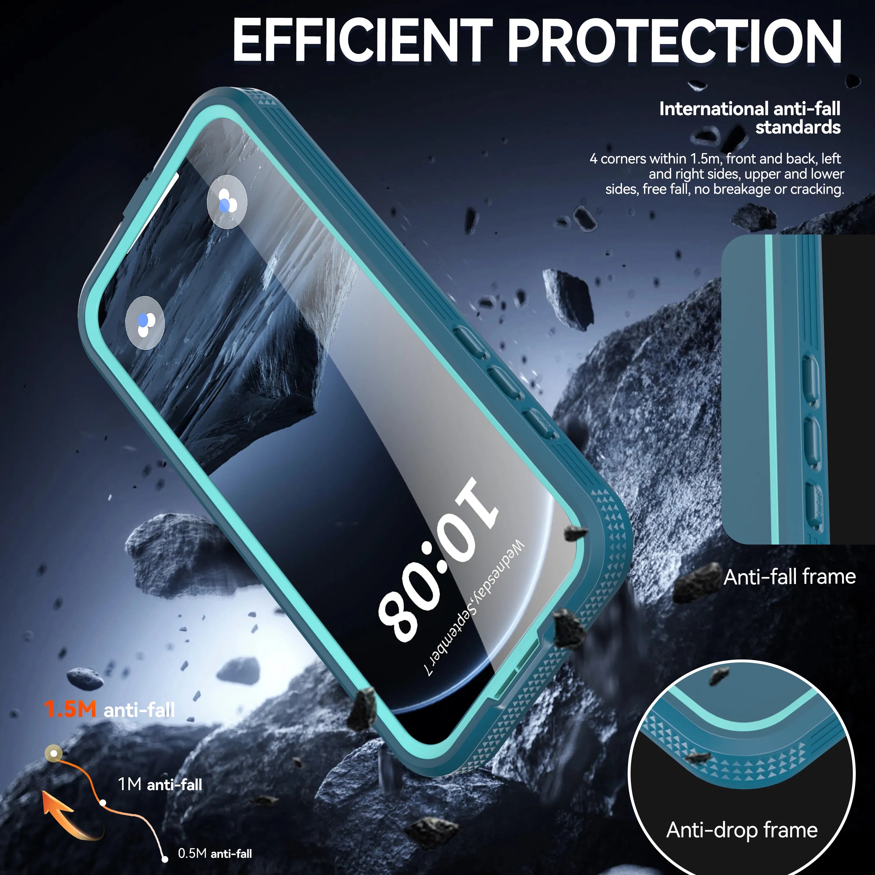 ShellBox Case for iPhone 17 Pro Max, IP68 Waterproof Full Body Protection with Built-in Screen Protector, Military Grade Underwater Phone Cover