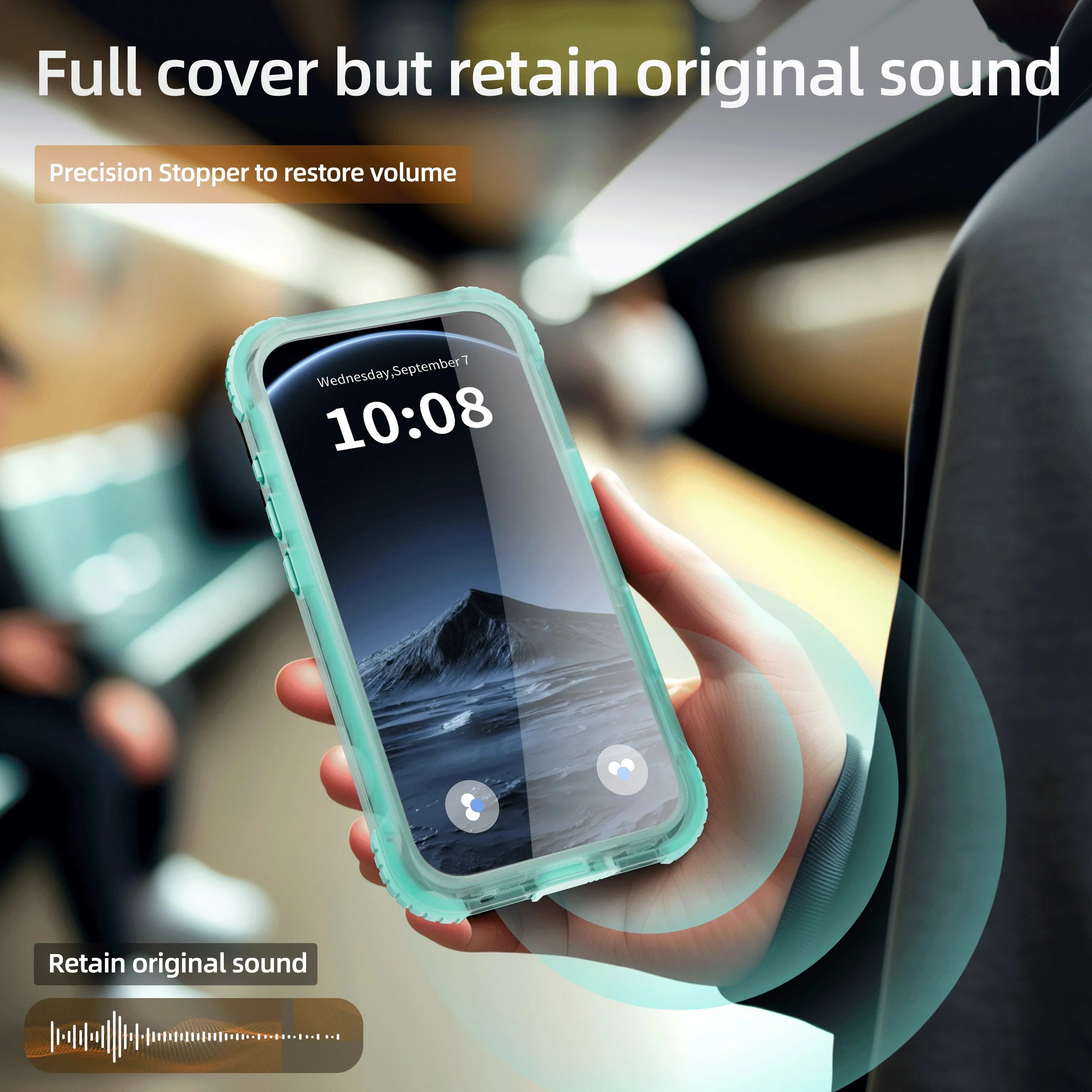 ShellBox Case Waterproof Case for iPhone 17 Pro – Clear Frosted Matte Teal Green with Screen & Lens Protector