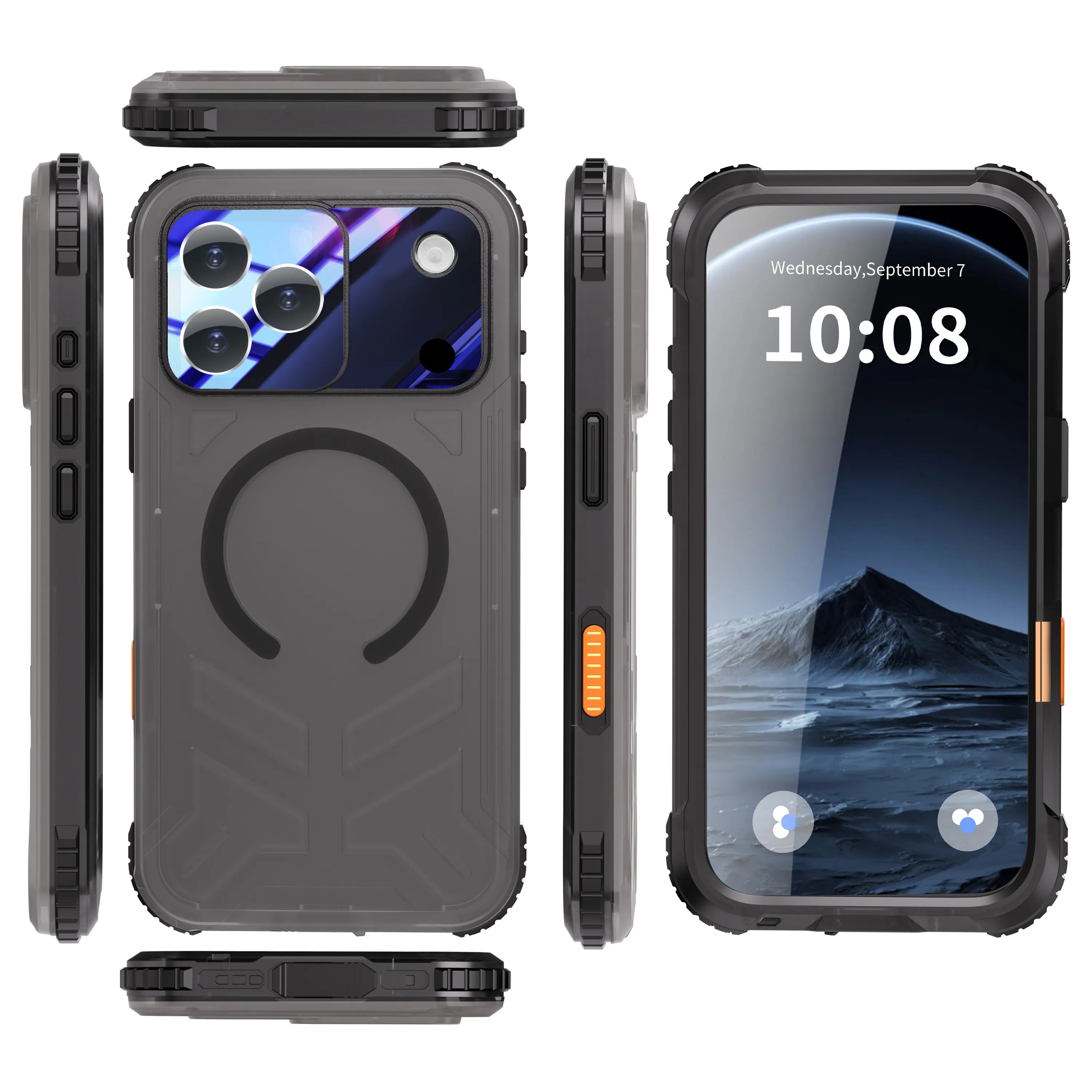 ShellBox Case Waterproof Case for iPhone 17 Pro Max – Full Body with Lens Protector, Frosted Black