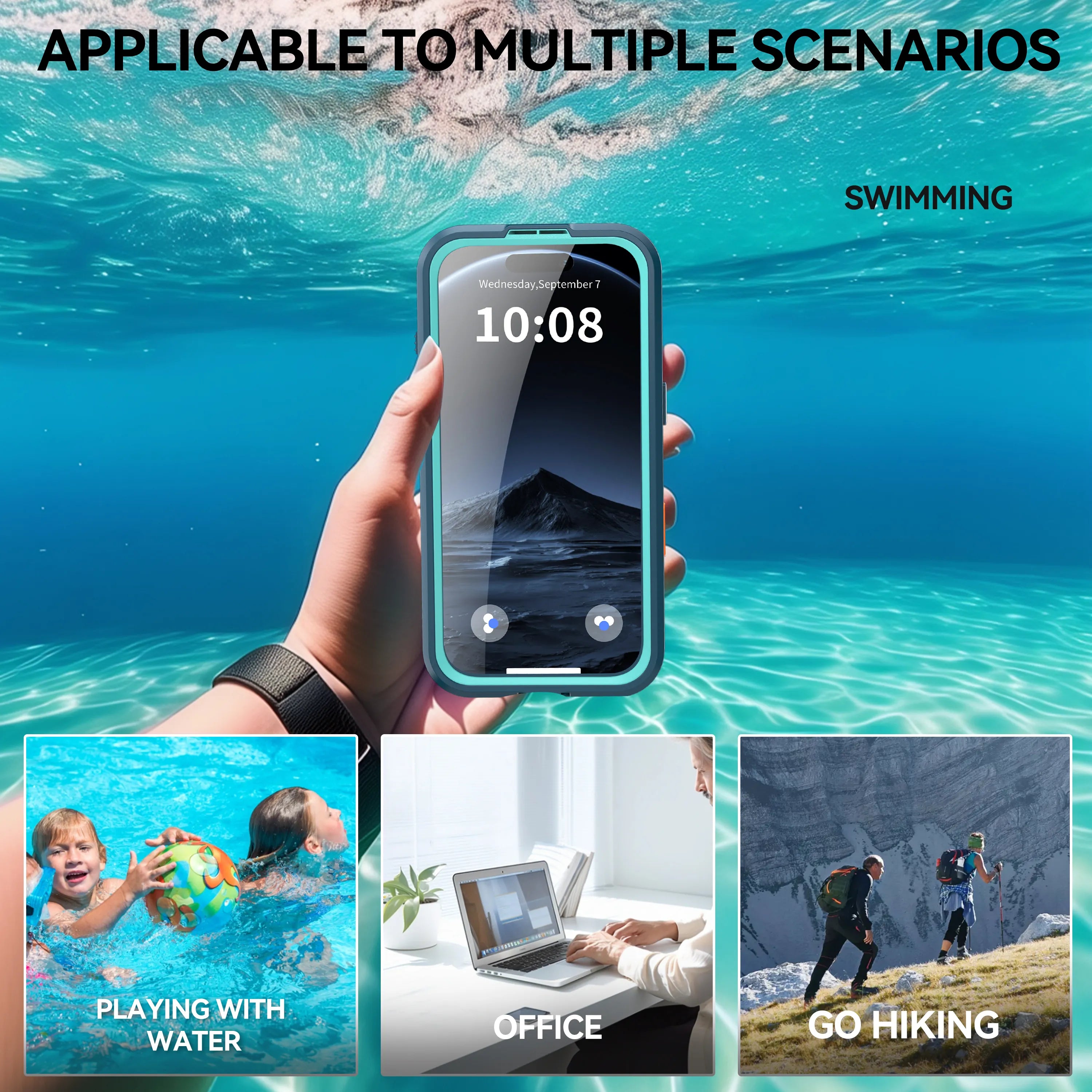 ShellBox Case Magnetic Waterproof Case for iPhone 17 Air, 360 Full Body Protective Cover with Screen & Lens Protector, Underwater Filming