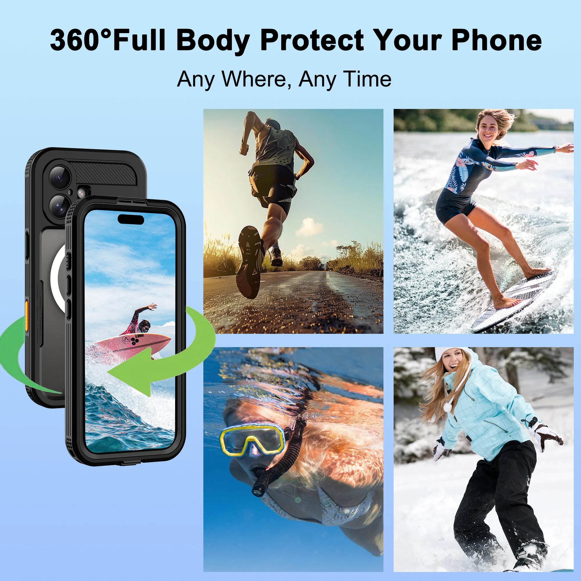 ShellBox Case Waterproof Dustproof Case for iPhone 17 – 360° Full Body Military-Grade Shockproof Cover