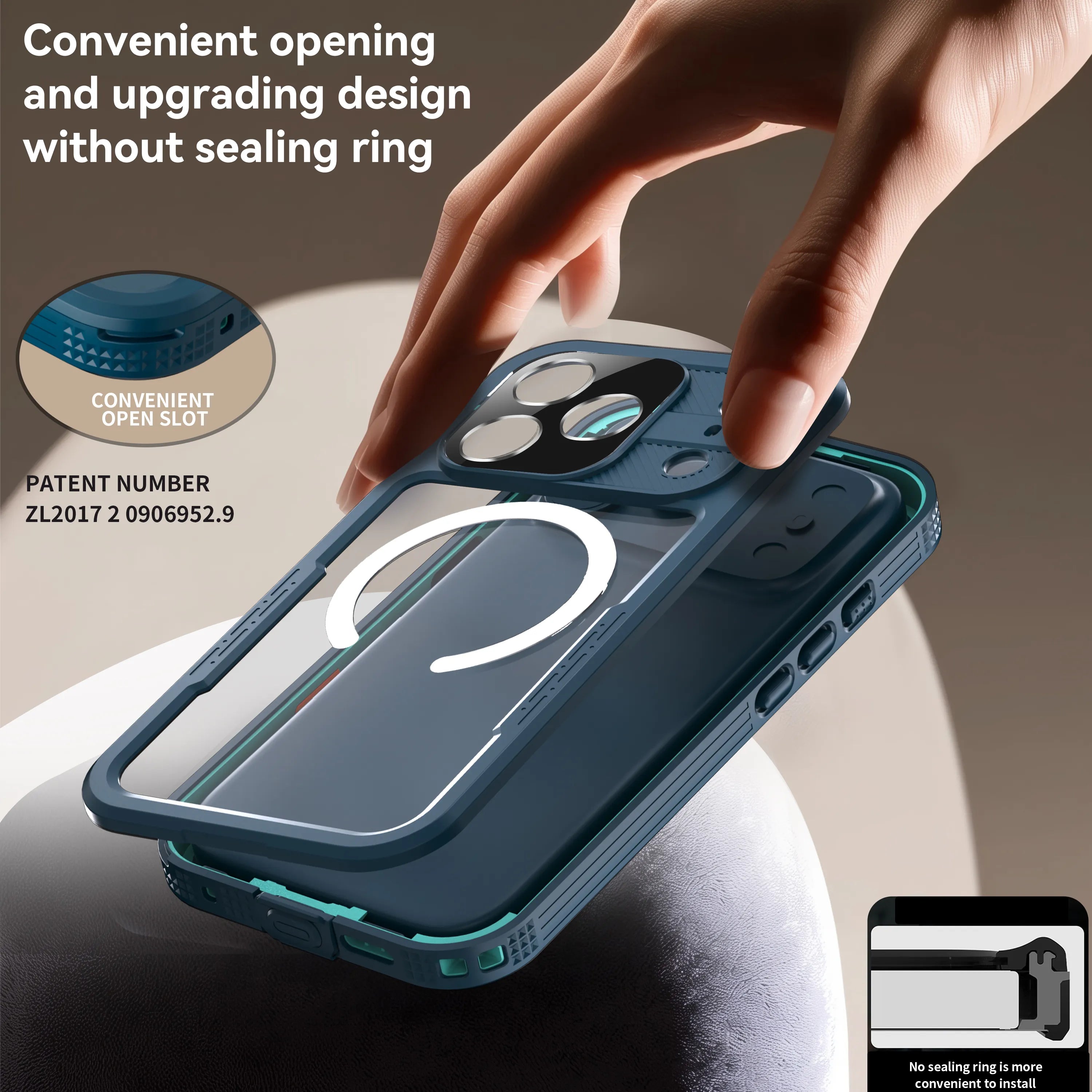 ShellBox Case Magnetic Clear Rugged Case for iPhone 17 Pro, Waterproof Dustproof Full Body Protection with Built-in Screen & Lens Protector