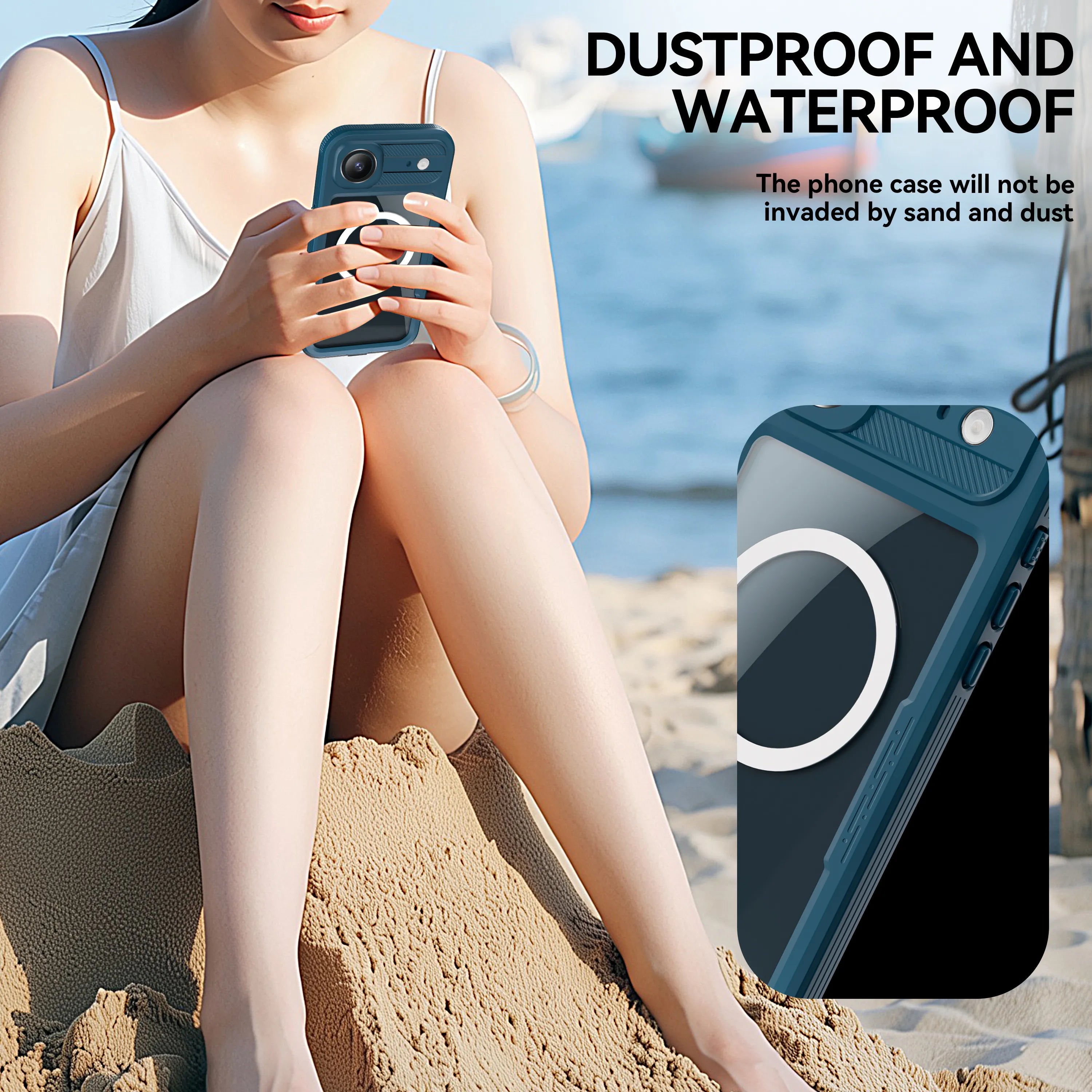 ShellBox Case Magnetic Waterproof Case for iPhone 17 Air, 360 Full Body Protective Cover with Screen & Lens Protector, Underwater Filming