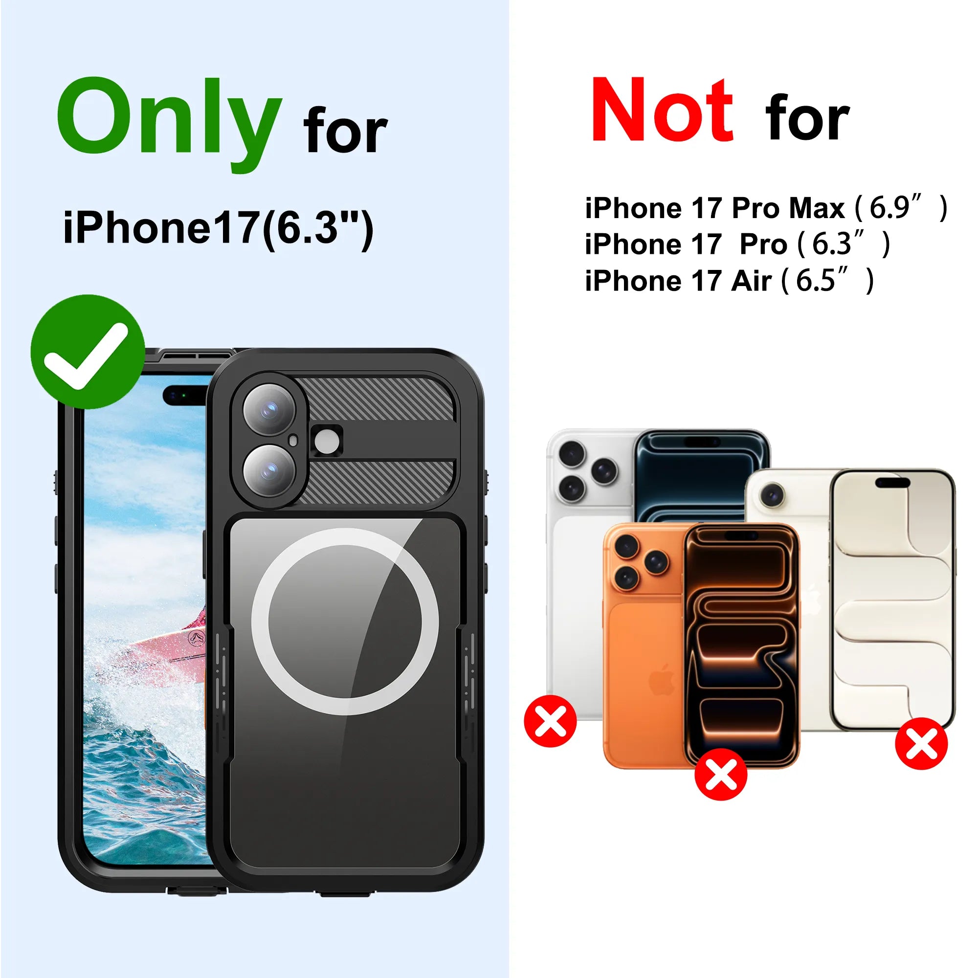 ShellBox Case Waterproof Dustproof Case for iPhone 17 – 360° Full Body Military-Grade Shockproof Cover